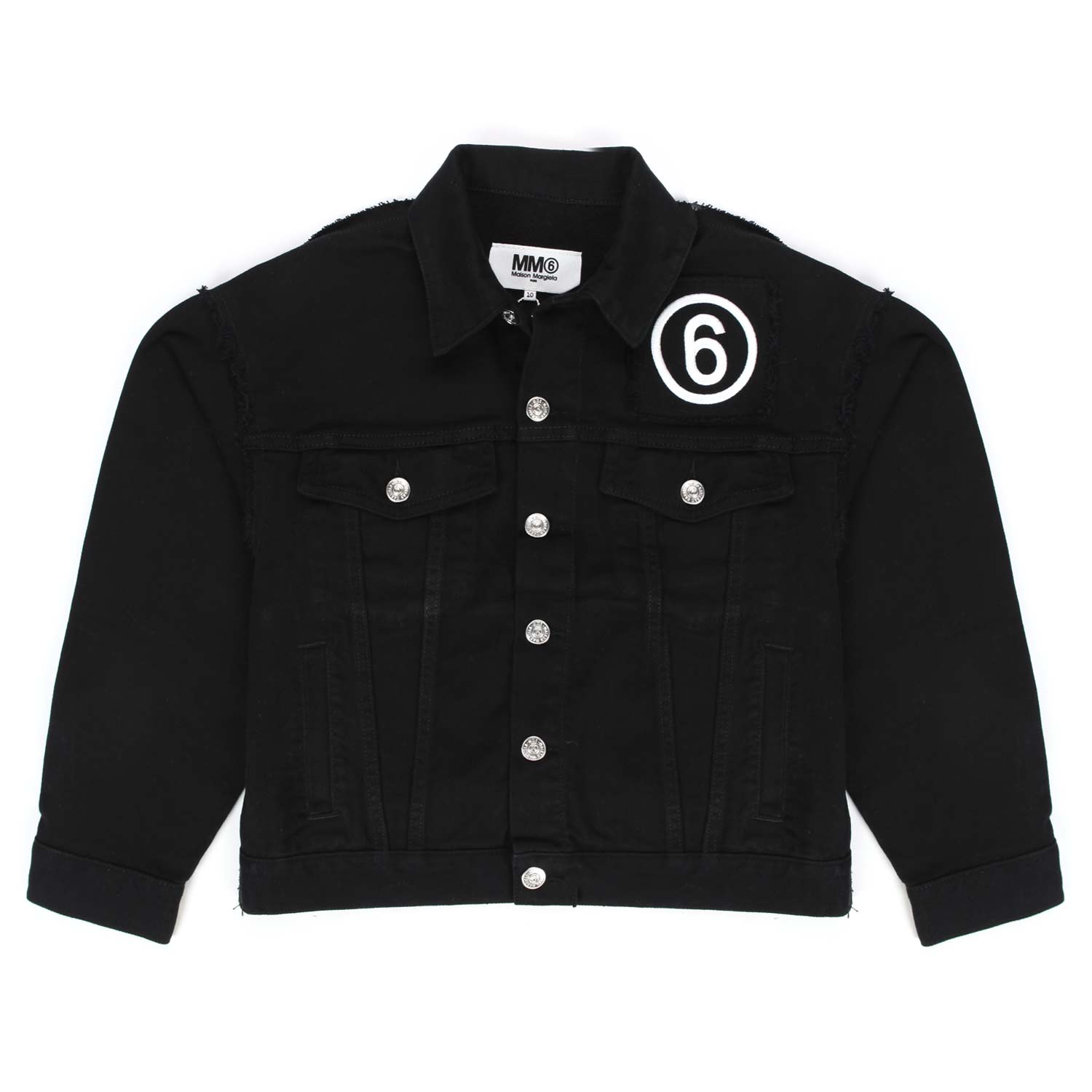 GIACCA DENIM NERA CON LOGO BIANCO BAMBINA E TEEN - annameglio.com abbigliamento moda