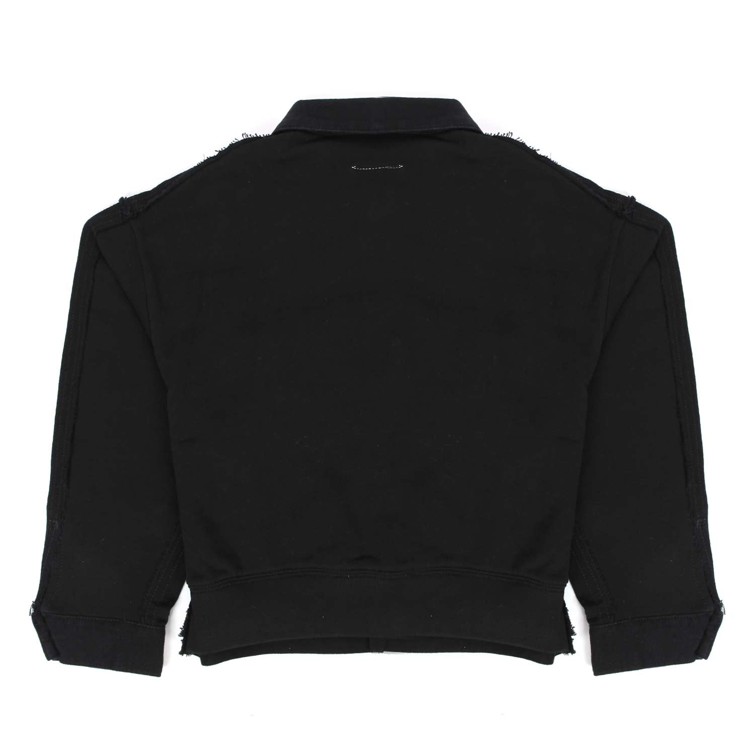 GIACCA DENIM NERA CON LOGO BIANCO BAMBINA E TEEN - annameglio.com abbigliamento moda