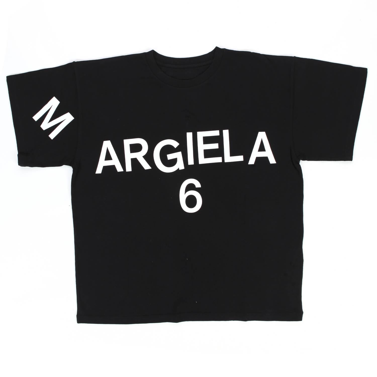 T-SHIRT MM6 NERA CON STAMPA BIANCA BAMBINA E TEEN - annameglio.com abbigliamento moda