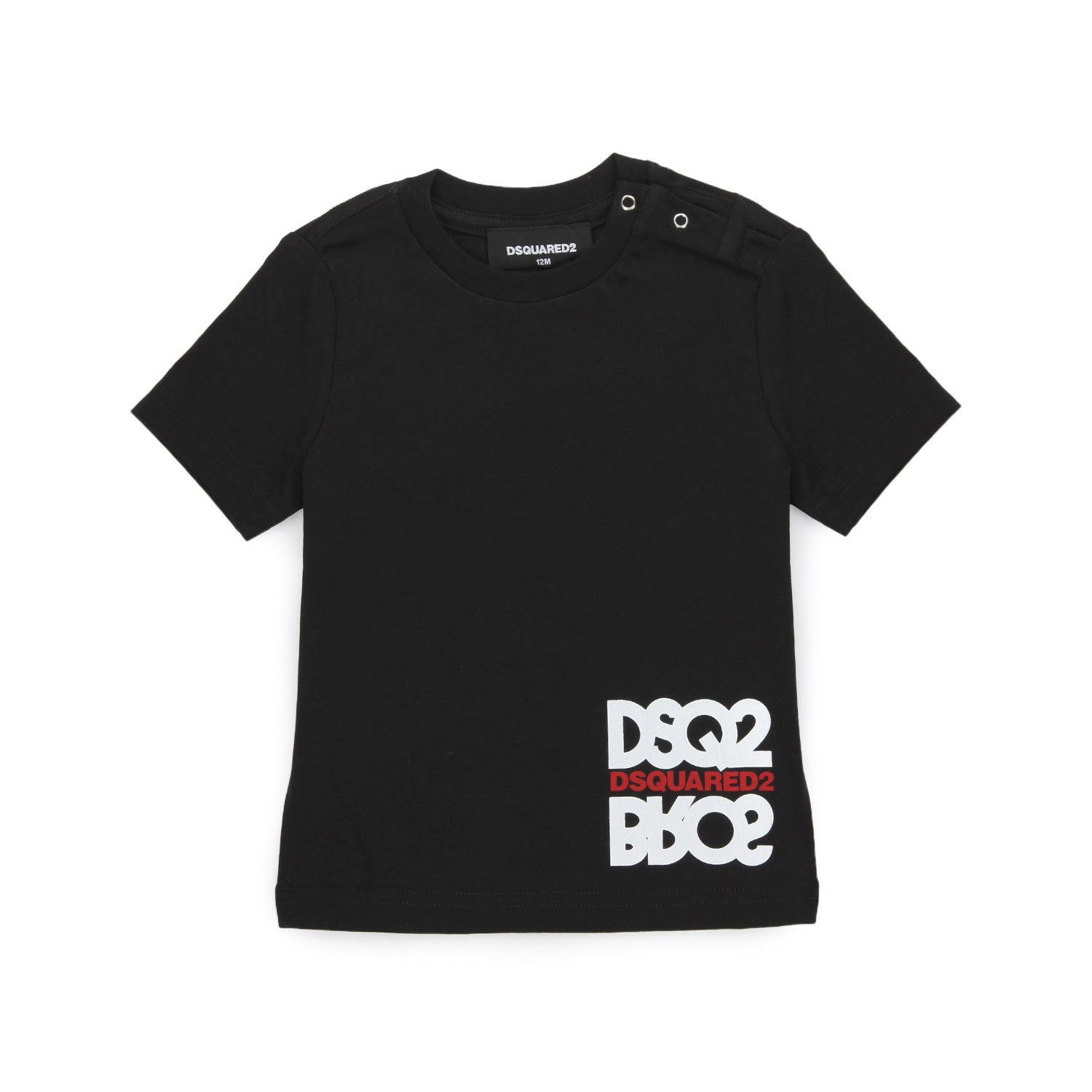 T-SHIRT D2 NERA CON LOGHI BAMBINO E BEBÈ - annameglio.com abbigliamento moda