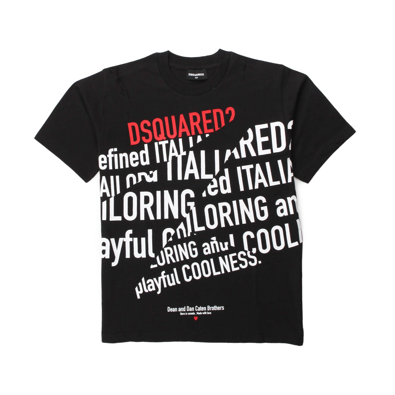 T-SHIRT NERA CON LETTERING BIANCO BAMBINO E TEEN - annameglio.com abbigliamento moda