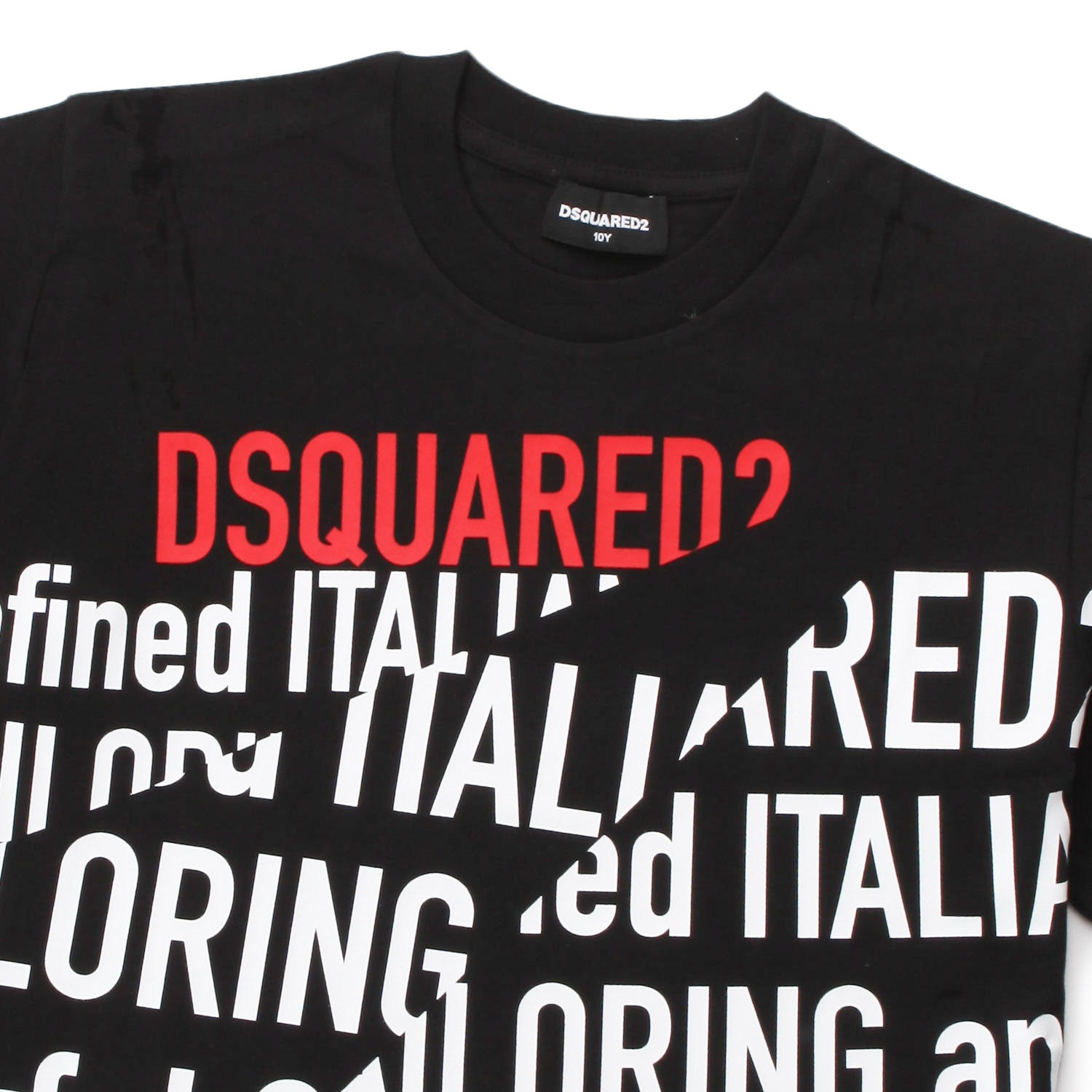 T-SHIRT NERA CON LETTERING BIANCO BAMBINO E TEEN - annameglio.com abbigliamento moda