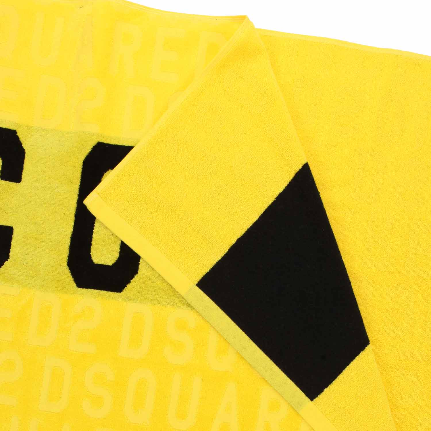 TELO DA MARE UNISEX GIALLO CON LOGO NERO - annameglio.com abbigliamento moda