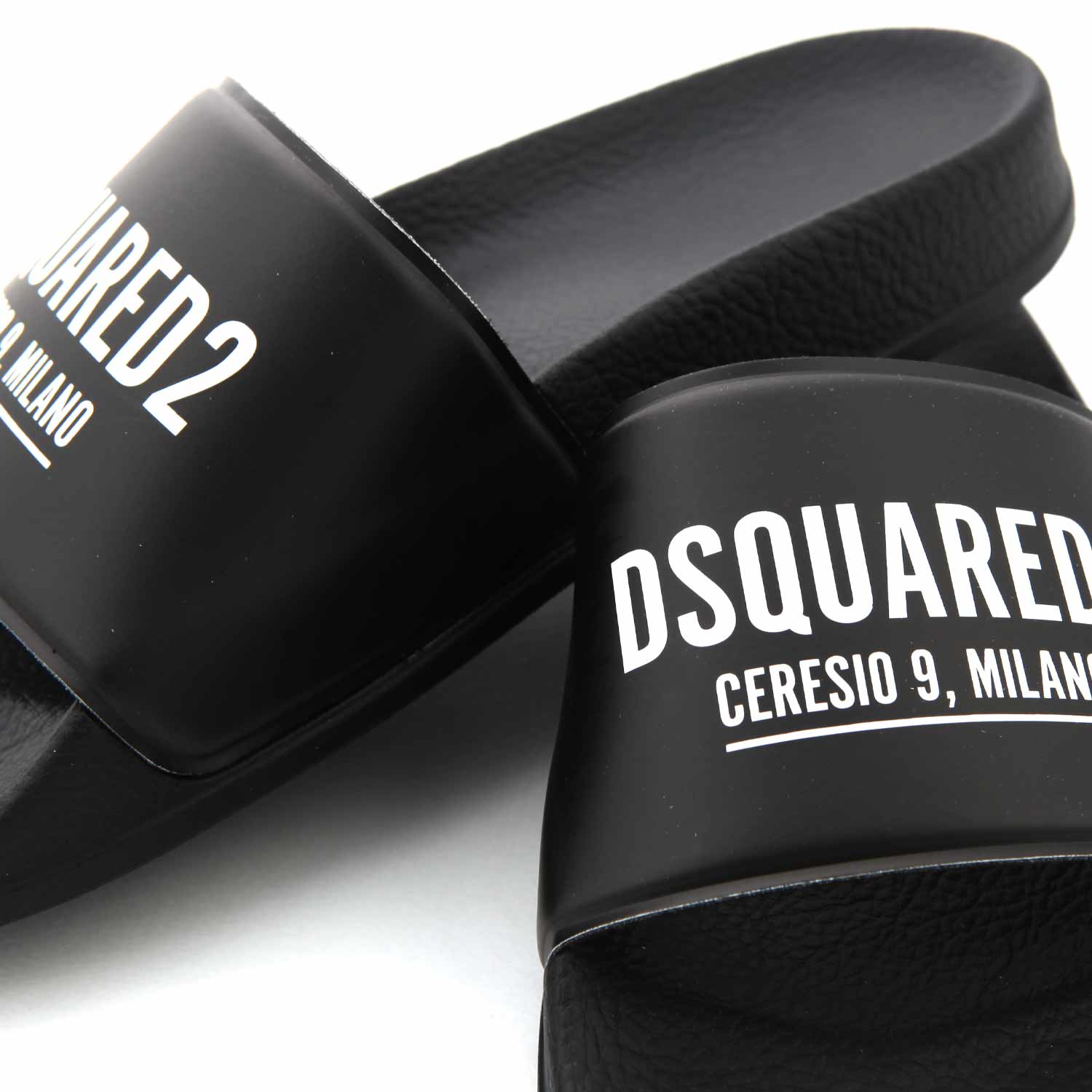 SLIDES UNISEX NERE CON LOGO BIANCO - annameglio.com abbigliamento moda