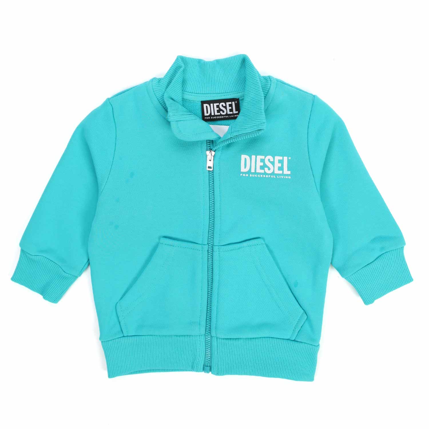 FELPA TURCHESE CON ZIP BABY UNISEX - annameglio.com abbigliamento moda