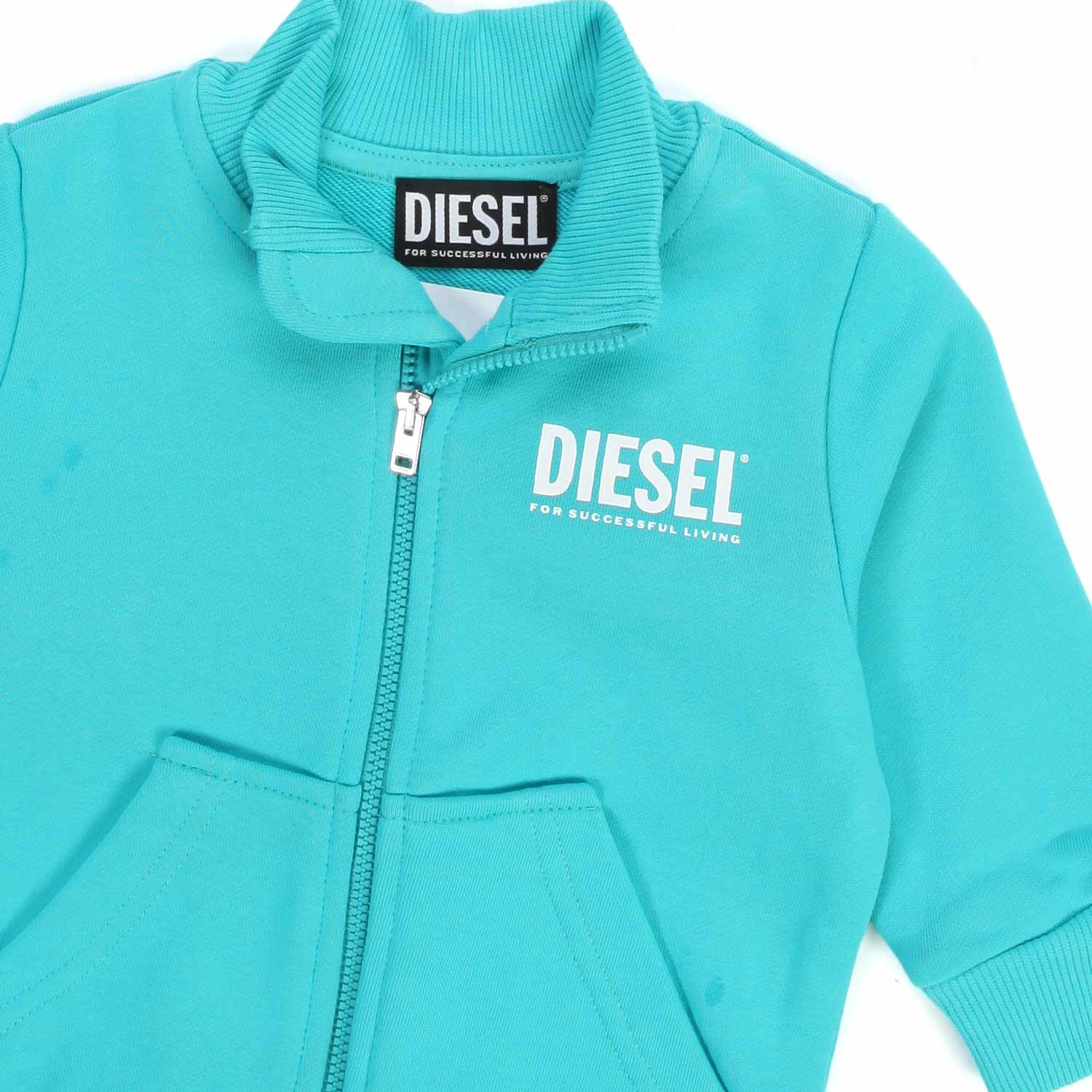 FELPA TURCHESE CON ZIP BABY UNISEX - annameglio.com abbigliamento moda