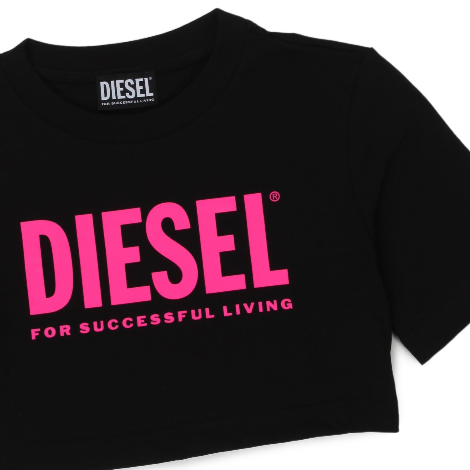 T-SHIRT CROPPED NERA E FUCSIA BAMBINA E TEEN - annameglio.com abbigliamento moda