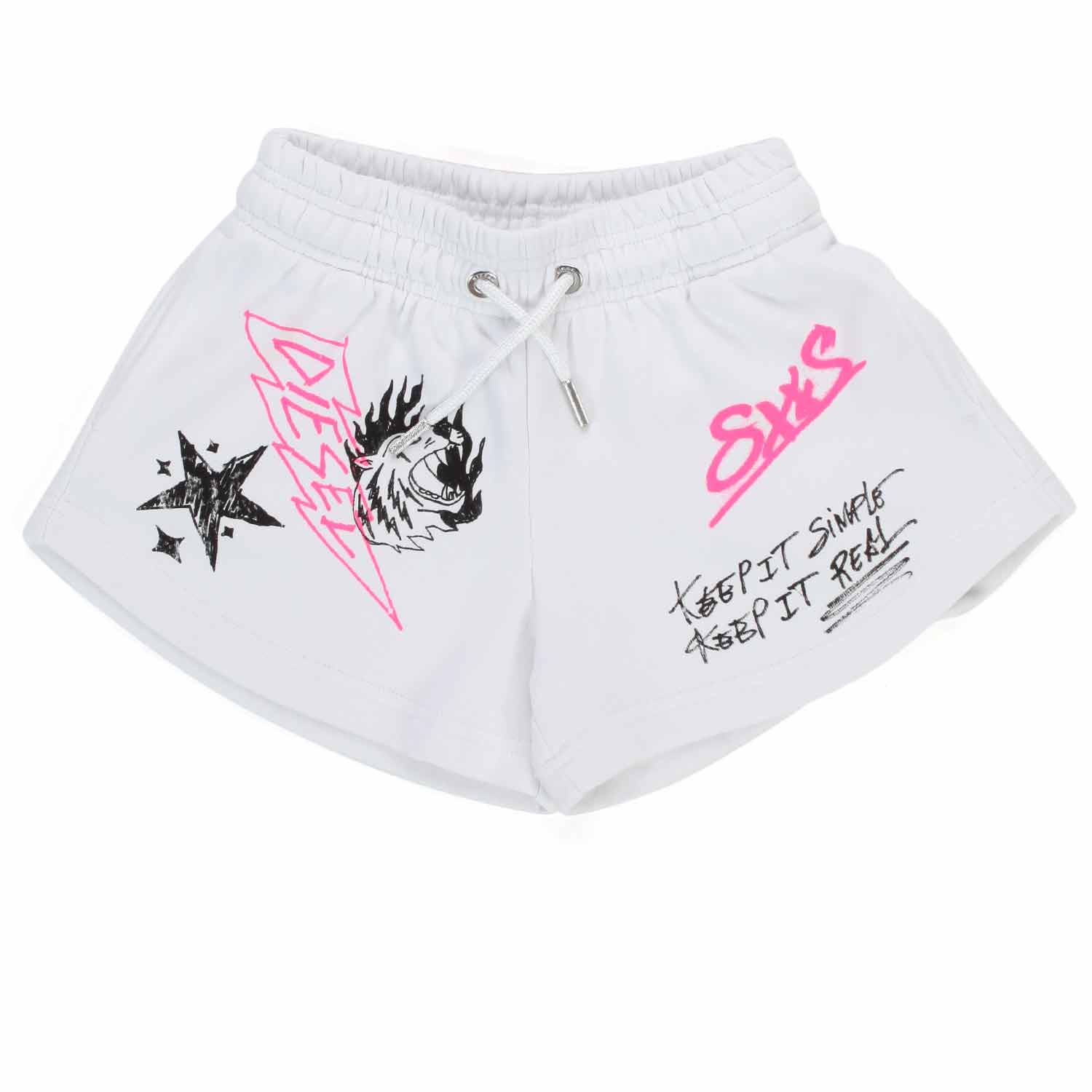 SHORTS IN FELPA BIANCHI BAMBINA E TEEN - annameglio.com abbigliamento moda