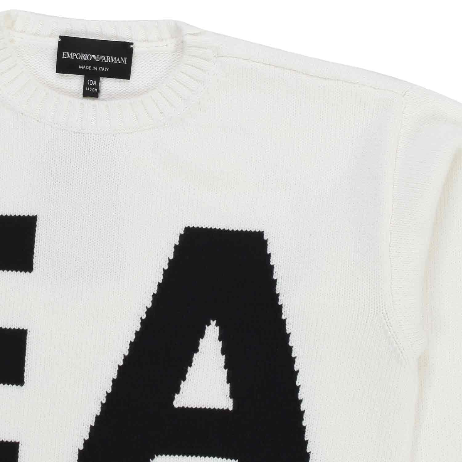 PULLOVER BIANCO CON LOGO NERO BAMBINO E TEEN - annameglio.com abbigliamento moda