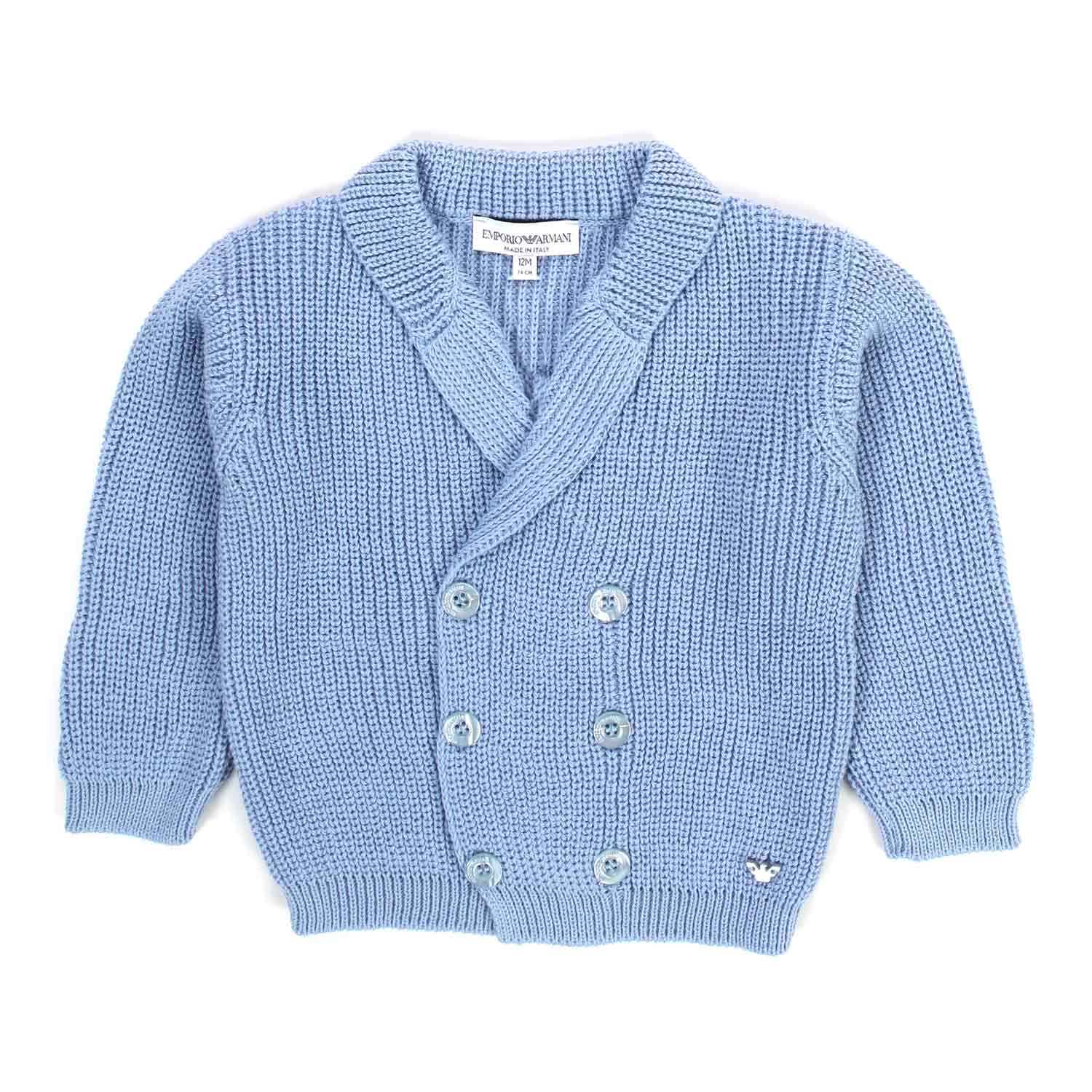 CARDIGAN DOPPIOPETTO CELESTE NEONATO - annameglio.com abbigliamento moda