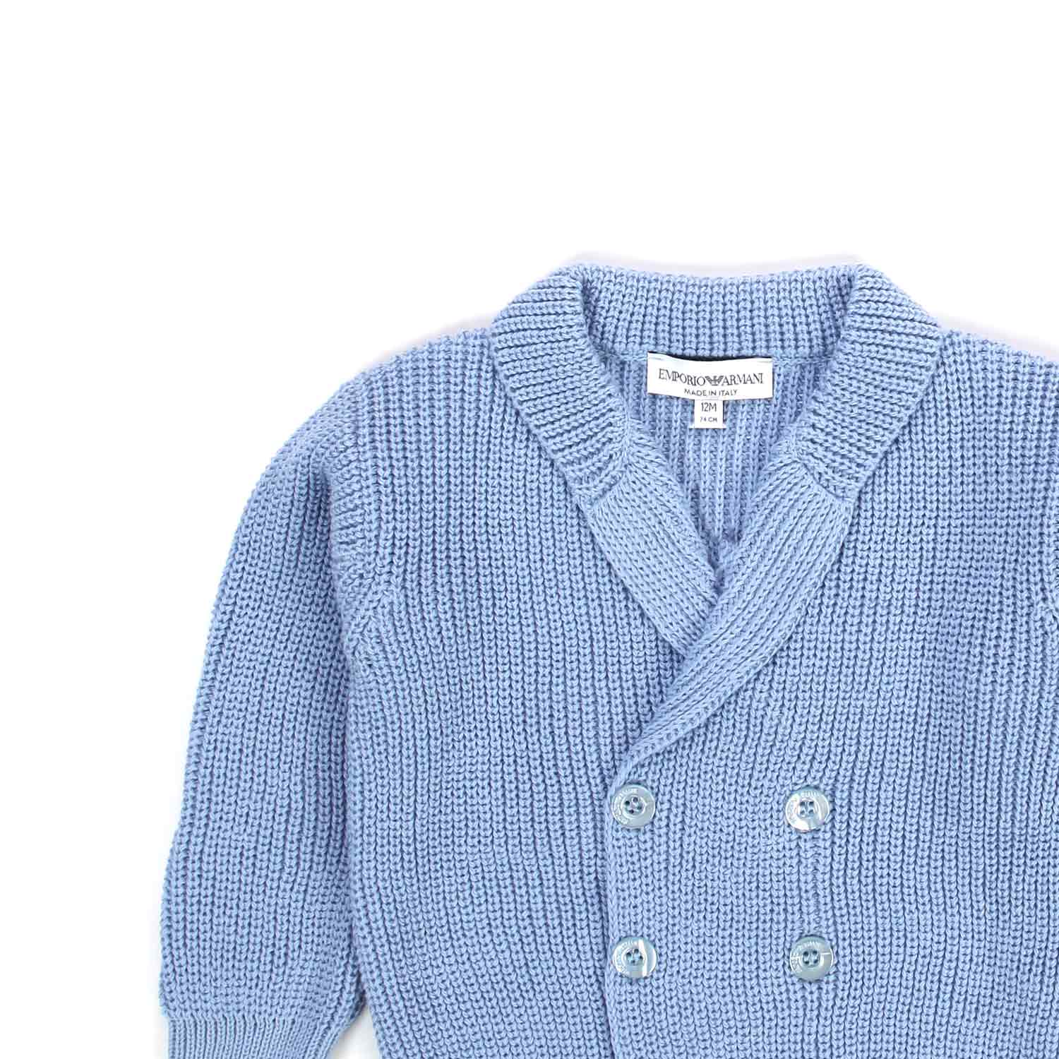 CARDIGAN DOPPIOPETTO CELESTE NEONATO - annameglio.com abbigliamento moda
