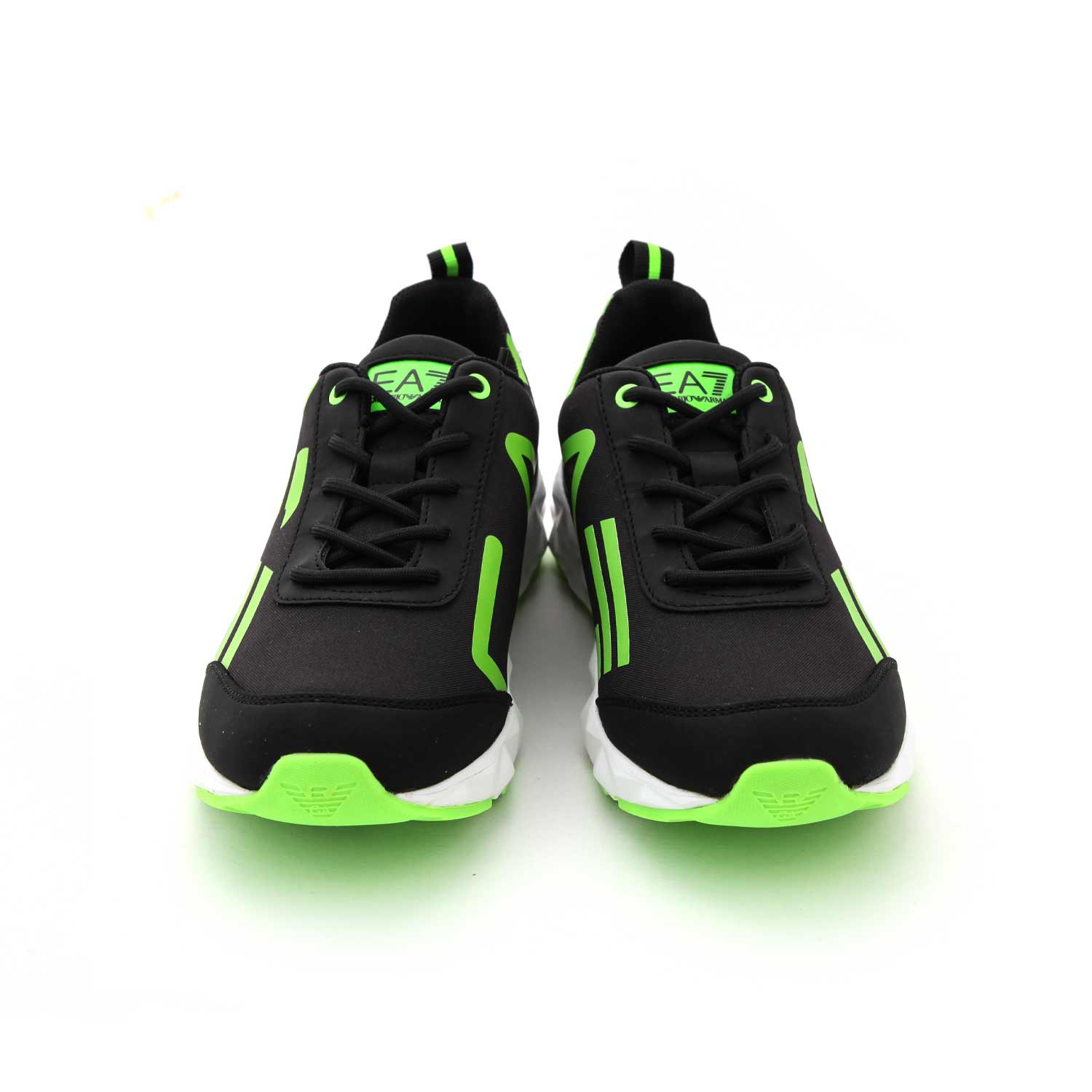 SNEAKER NERA CON AQUILOTTO VERDE FLUO - annameglio.com abbigliamento moda