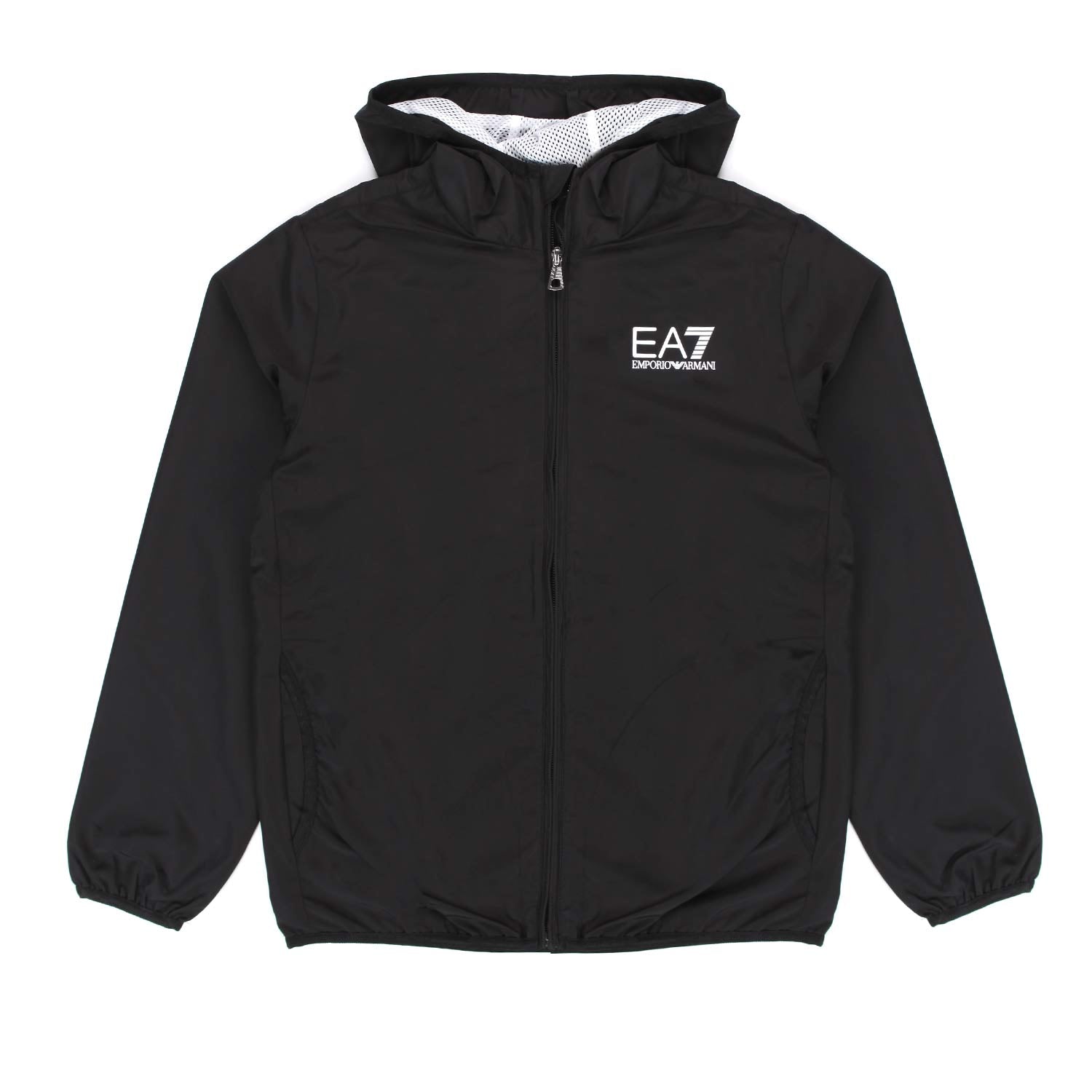 GIUBBINO EA7 NERO IN NYLON BAMBINO E TEEN - annameglio.com abbigliamento moda