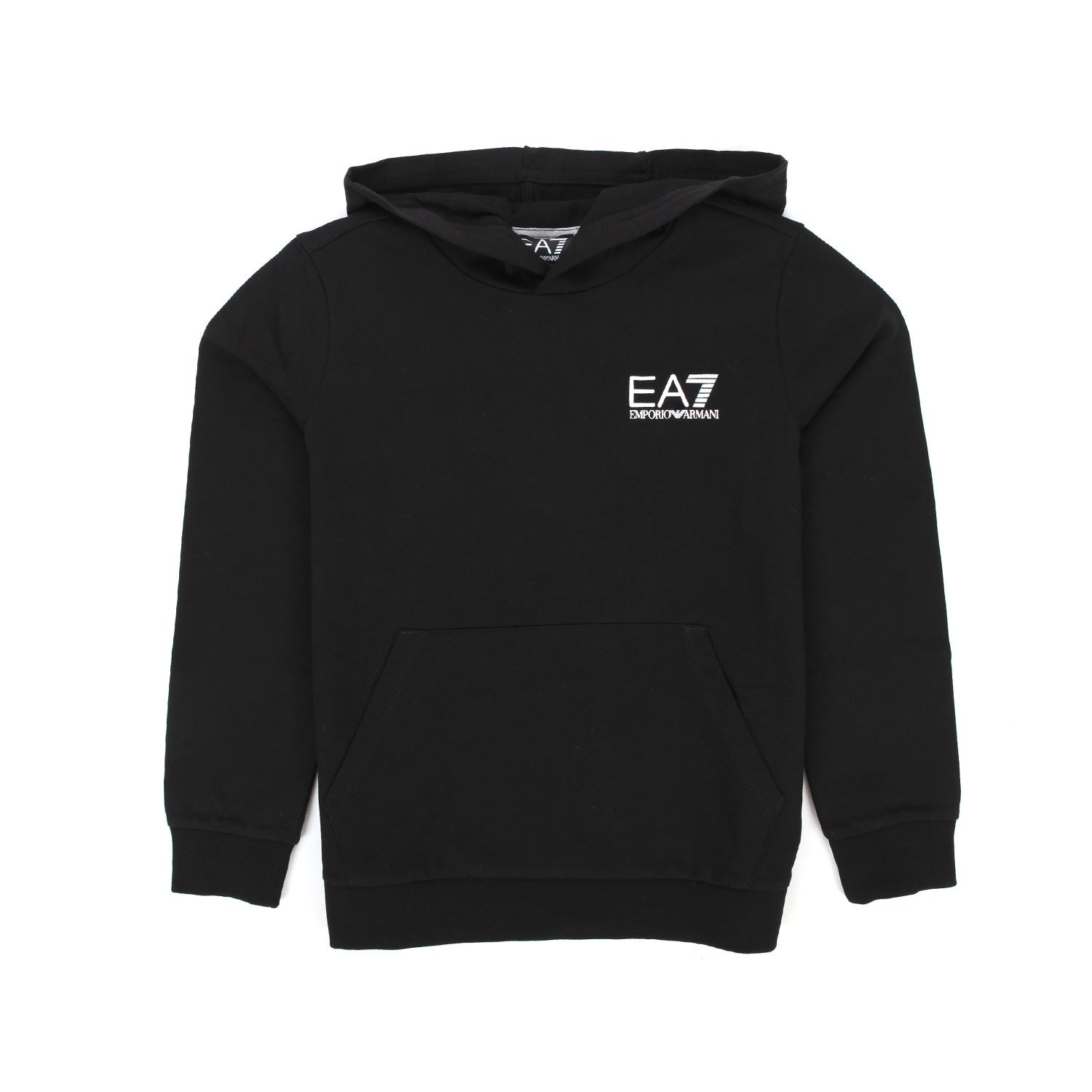 FELPA HOODIE NERA CON LOGO EA7 BAMBINO E TEEN - annameglio.com abbigliamento moda