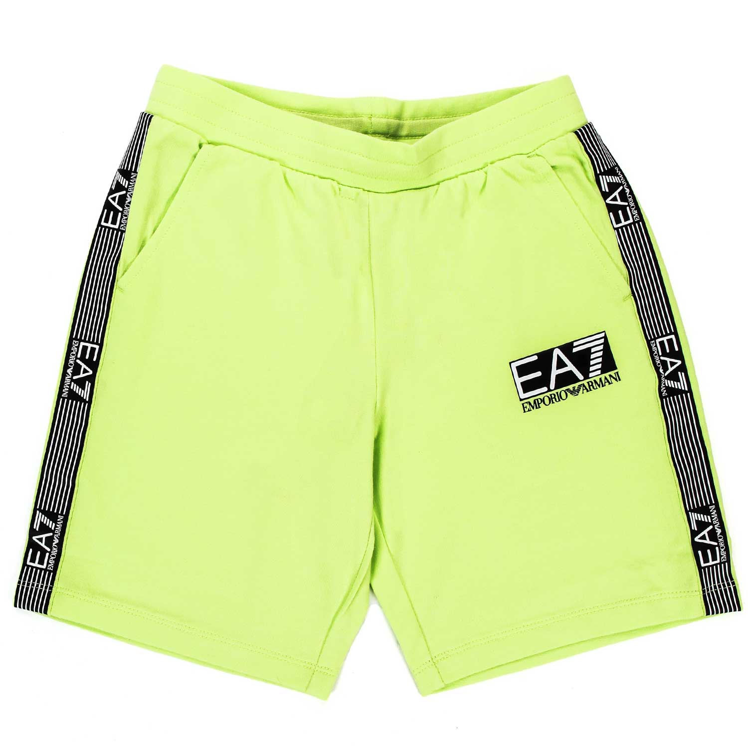 SHORTS VERDE LIME CON LOGHI EA7 BAMBINO E TEEN - annameglio.com abbigliamento moda