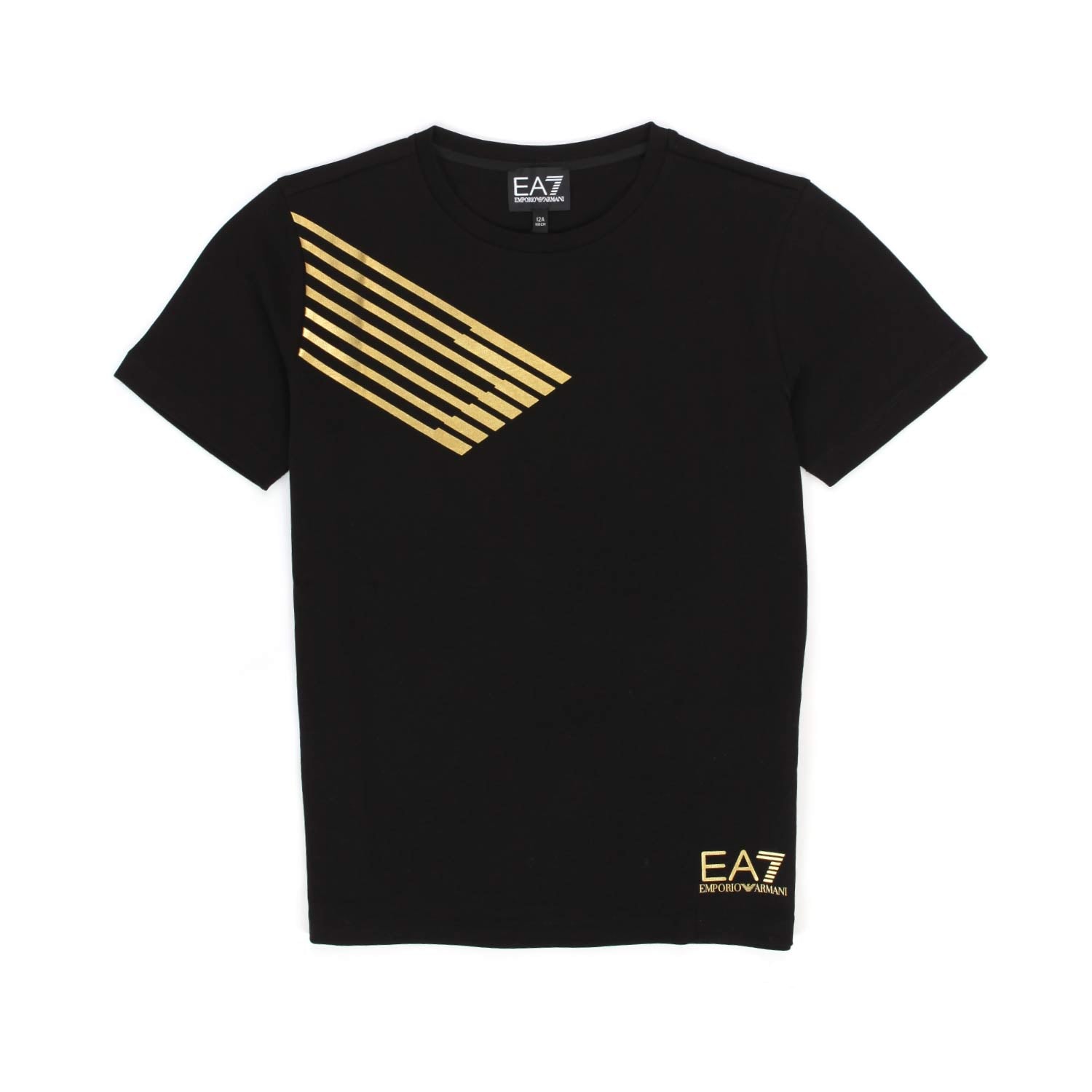 T-SHIRT EA7 NERA E ORO BAMBINO E TEEN - annameglio.com abbigliamento moda