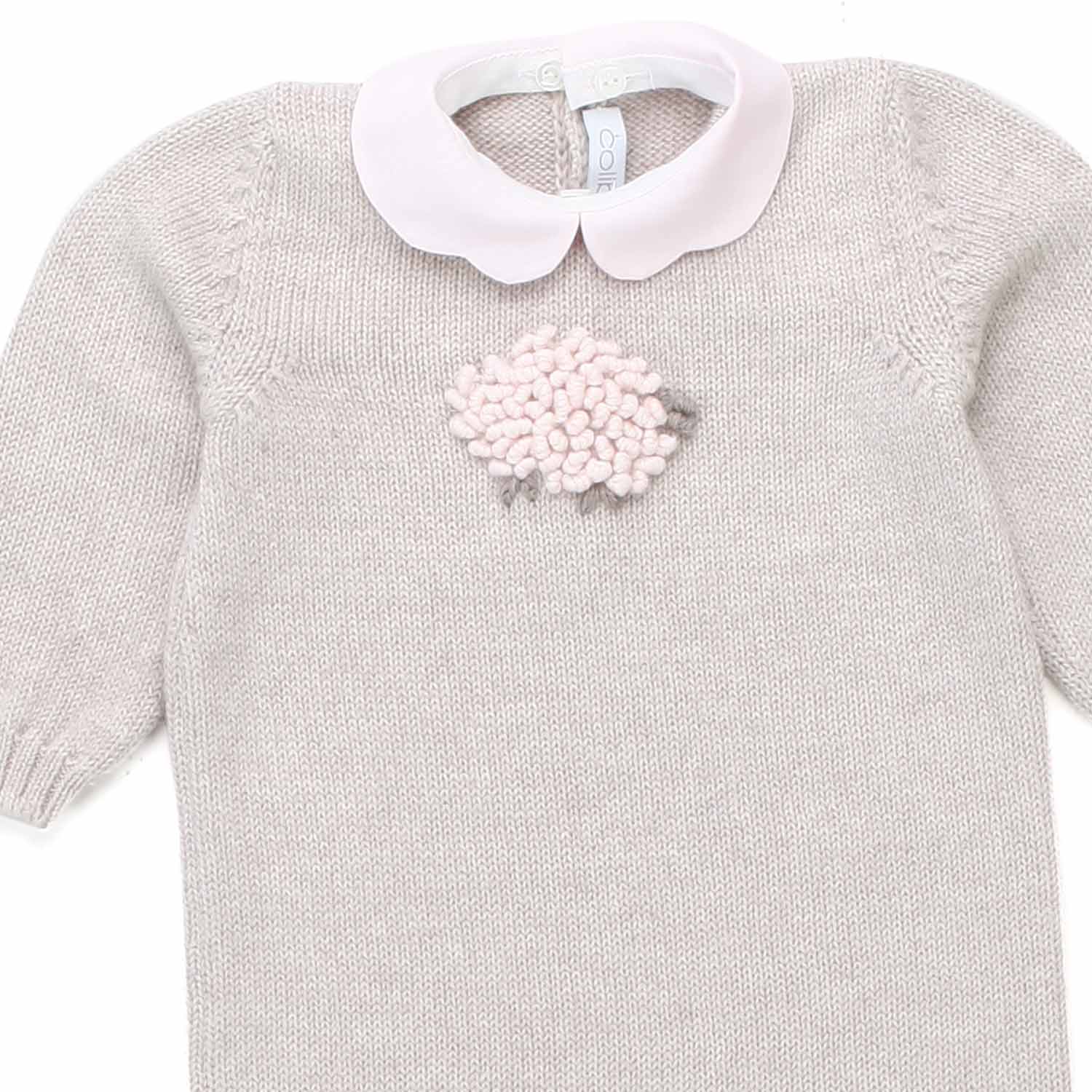 TUTINA DI LANA BEIGE E ROSA NEONATA - annameglio.com abbigliamento moda