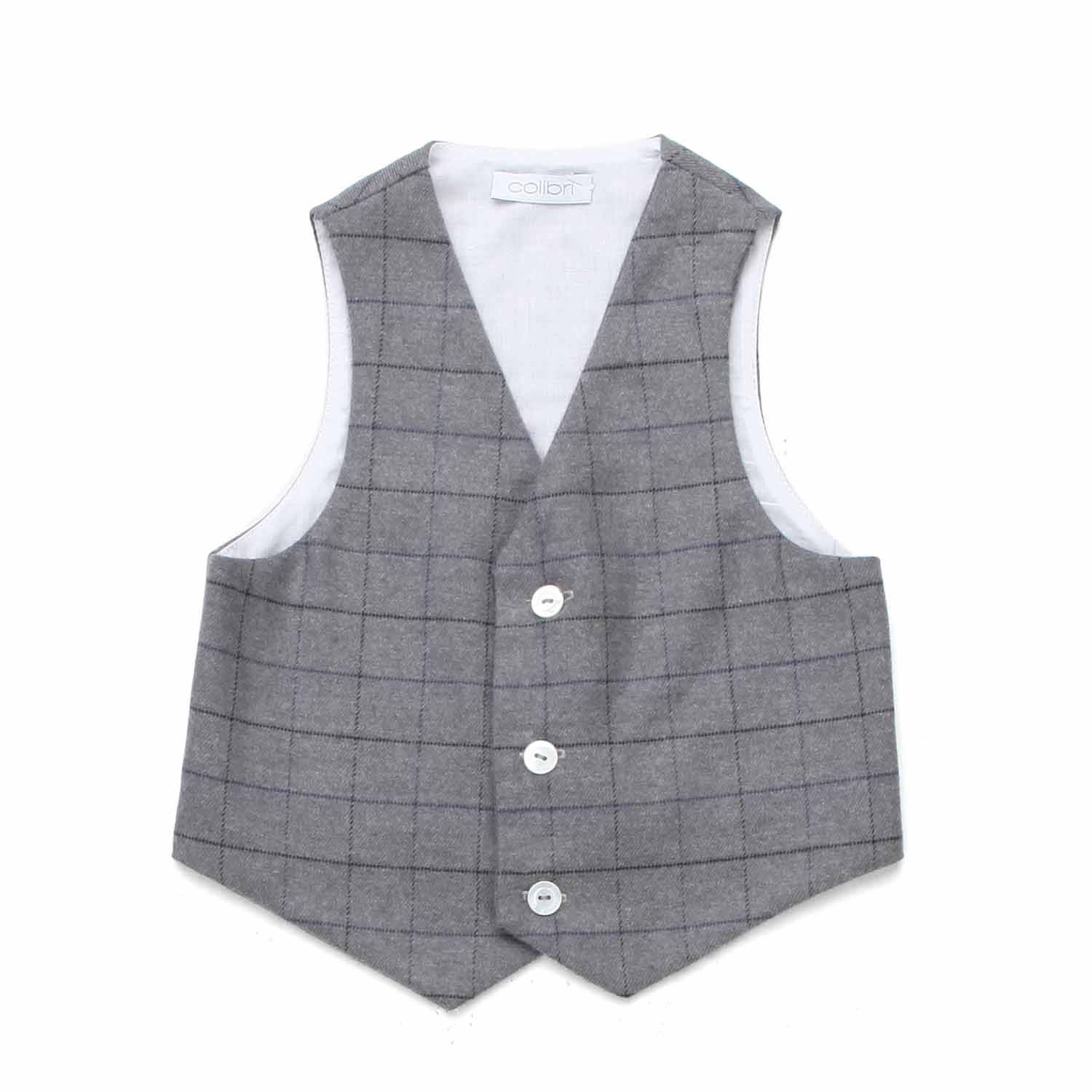 GILET GRIGIO A QUADRI BIMBO E NEONATO - annameglio.com abbigliamento moda