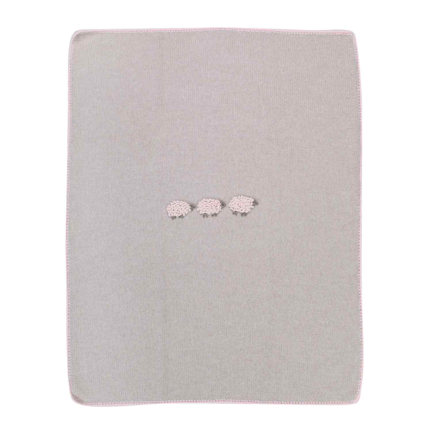 COPERTA DI LANA BEIGE E ROSA NEONATA - annameglio.com abbigliamento moda