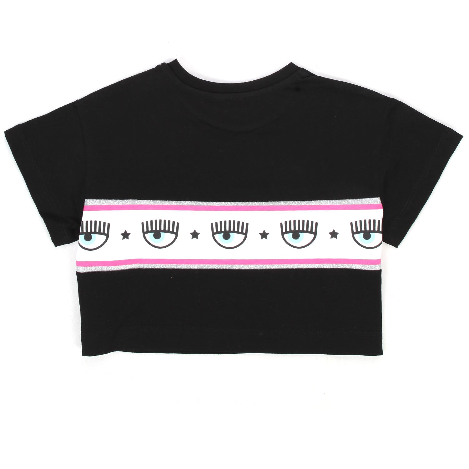 T-SHIRT CROP TOP LOGOMANIA NERA BAMBINA - annameglio.com abbigliamento moda