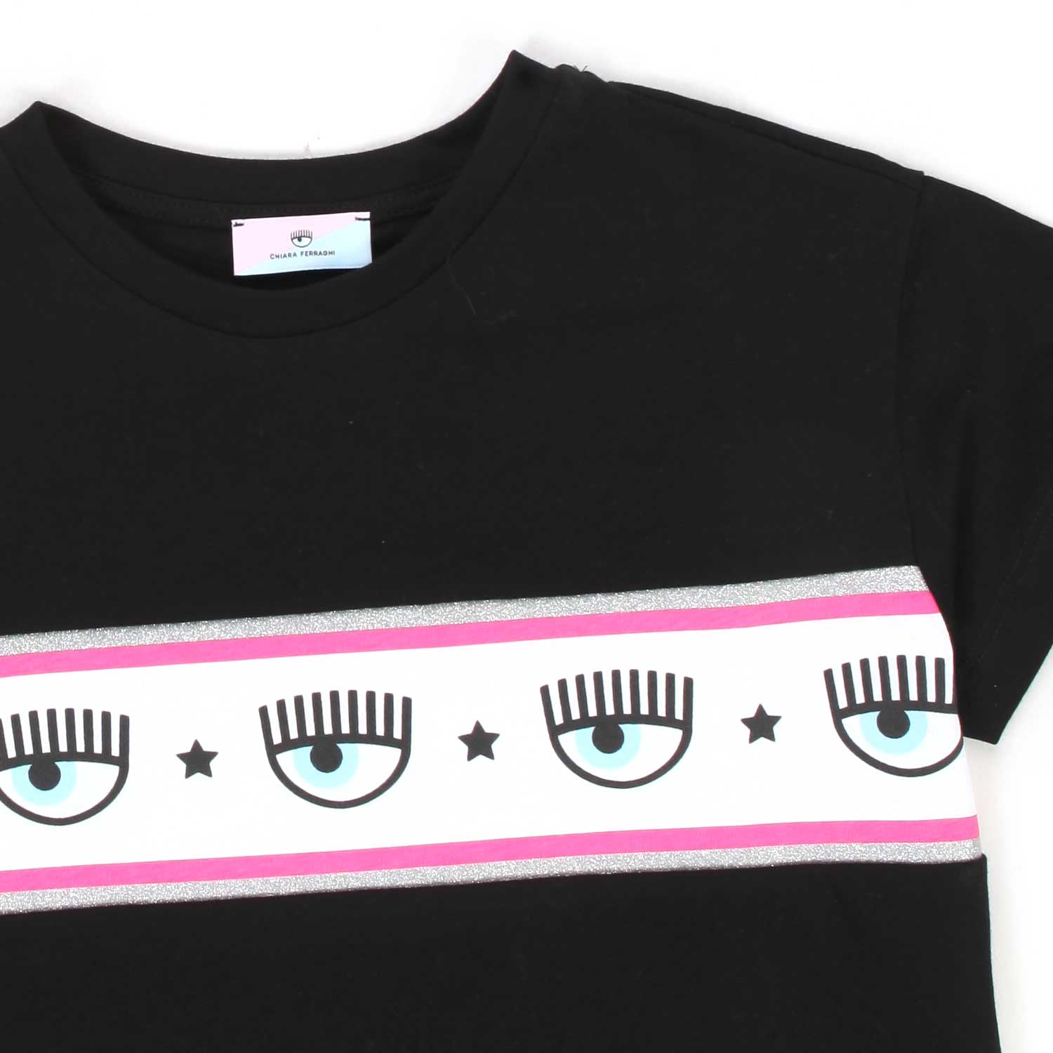 T-SHIRT CROP TOP LOGOMANIA NERA BAMBINA - annameglio.com abbigliamento moda