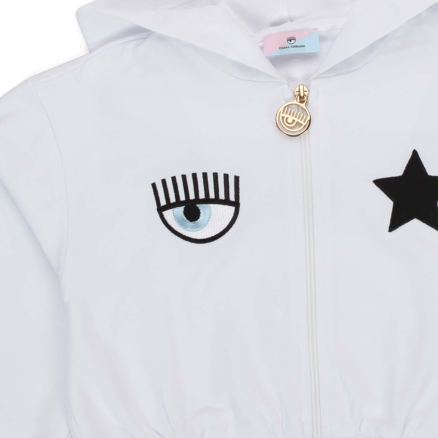 FELPA CROPPED EYE STAR BIANCA BAMBINA - annameglio.com abbigliamento moda