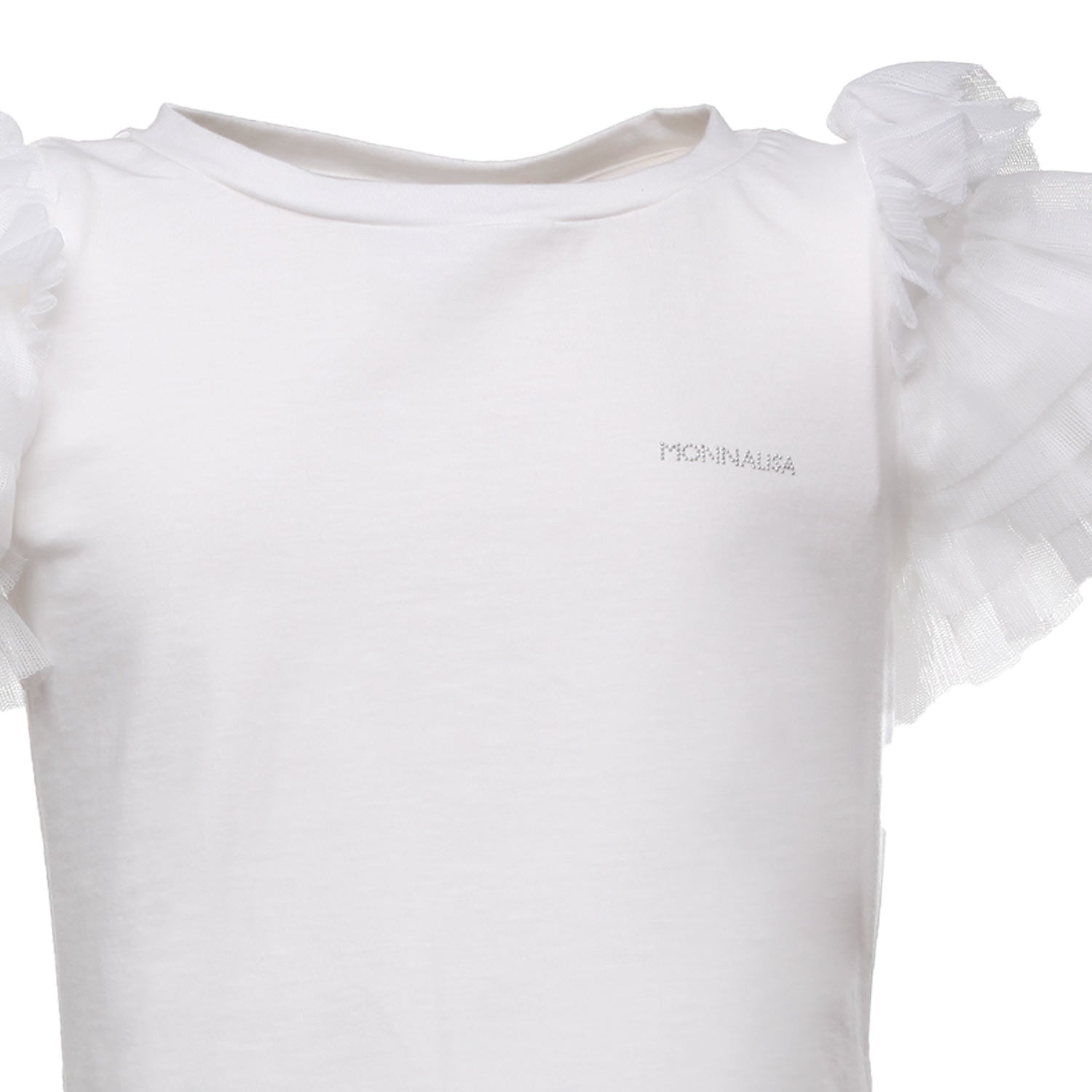 T-SHIRT BIANCA CON MANICHE GALETTE BAMBINA - annameglio.com abbigliamento moda