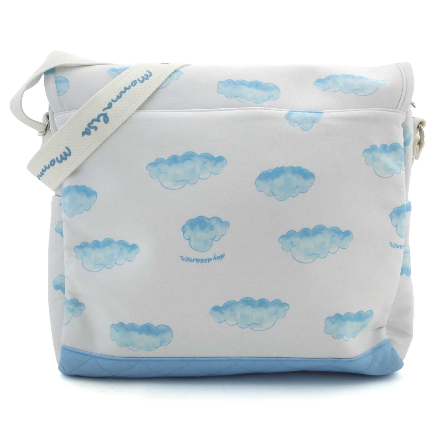 BORSA FASCIATOIO BIANCA E CELESTE CON TAPPETINO - annameglio.com abbigliamento moda