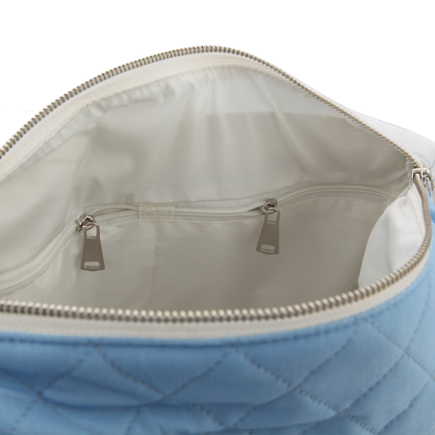 BORSA FASCIATOIO BIANCA E CELESTE CON TAPPETINO - annameglio.com abbigliamento moda