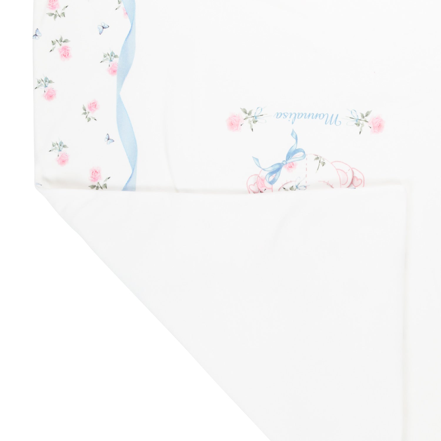 COPERTINA BIANCA E ROSA CON FIORI NEONATA - annameglio.com abbigliamento moda