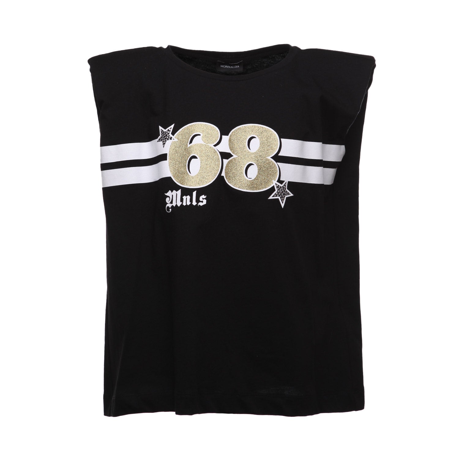 MAXI CANOTTA NERA CON STAMPA BAMBINA E TEEN - annameglio.com abbigliamento moda