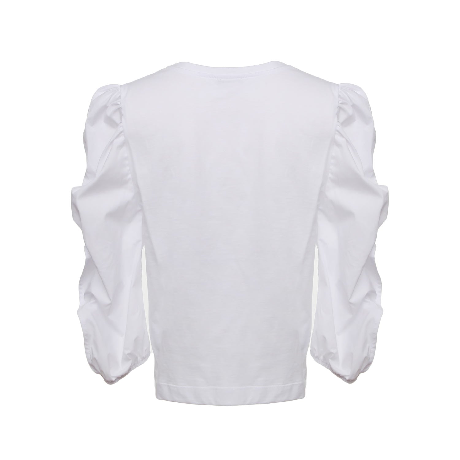 T-SHIRT BIANCA CON MANICHE IN MUSSOLA BAMBINA TEEN - annameglio.com abbigliamento moda