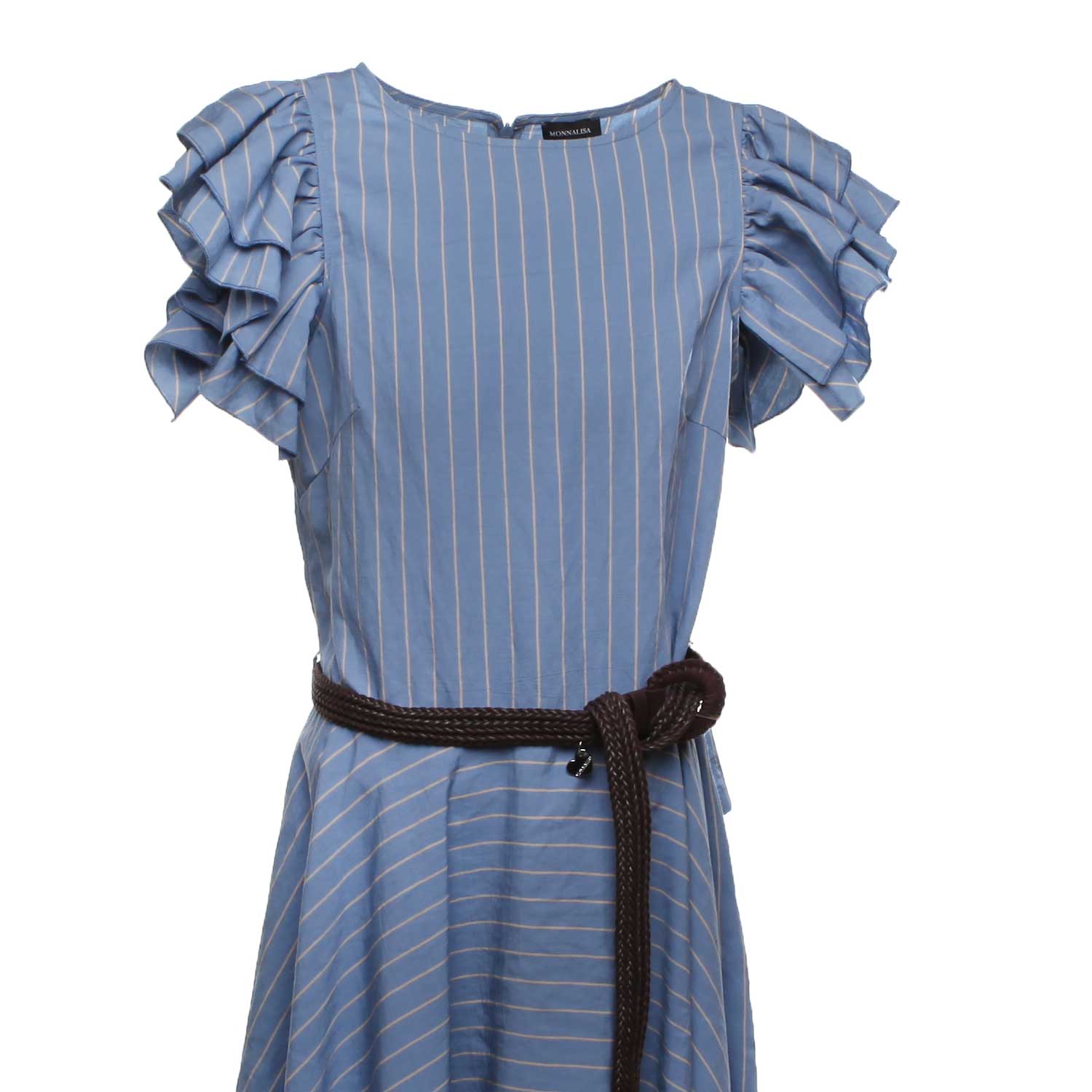 ABITO BLU AVIO CON RIGHE BEIGE BAMBINA TEEN - annameglio.com abbigliamento moda