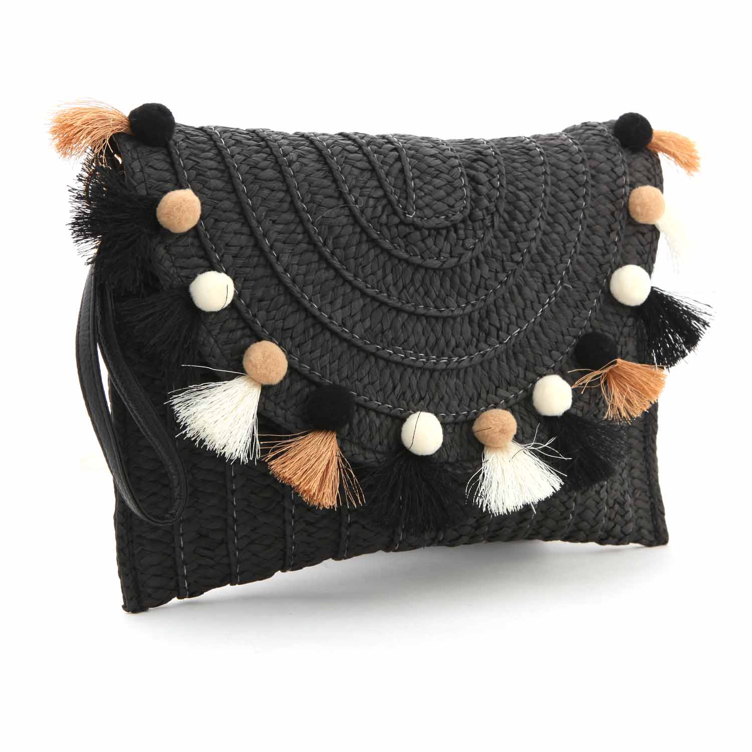 BORSA POCHETTE NERA CON NAPPINE BAMBINA E TEEN - annameglio.com abbigliamento moda