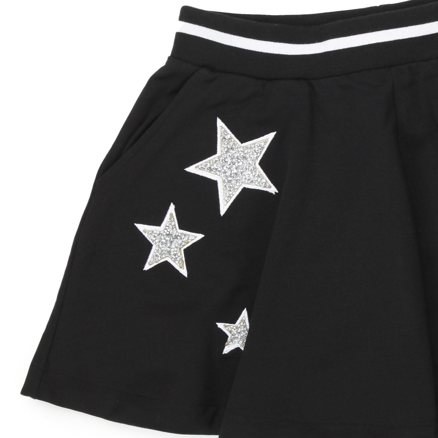 SHORTS NERI CON STELLE GLITTER BAMBINA E TEEN - annameglio.com abbigliamento moda