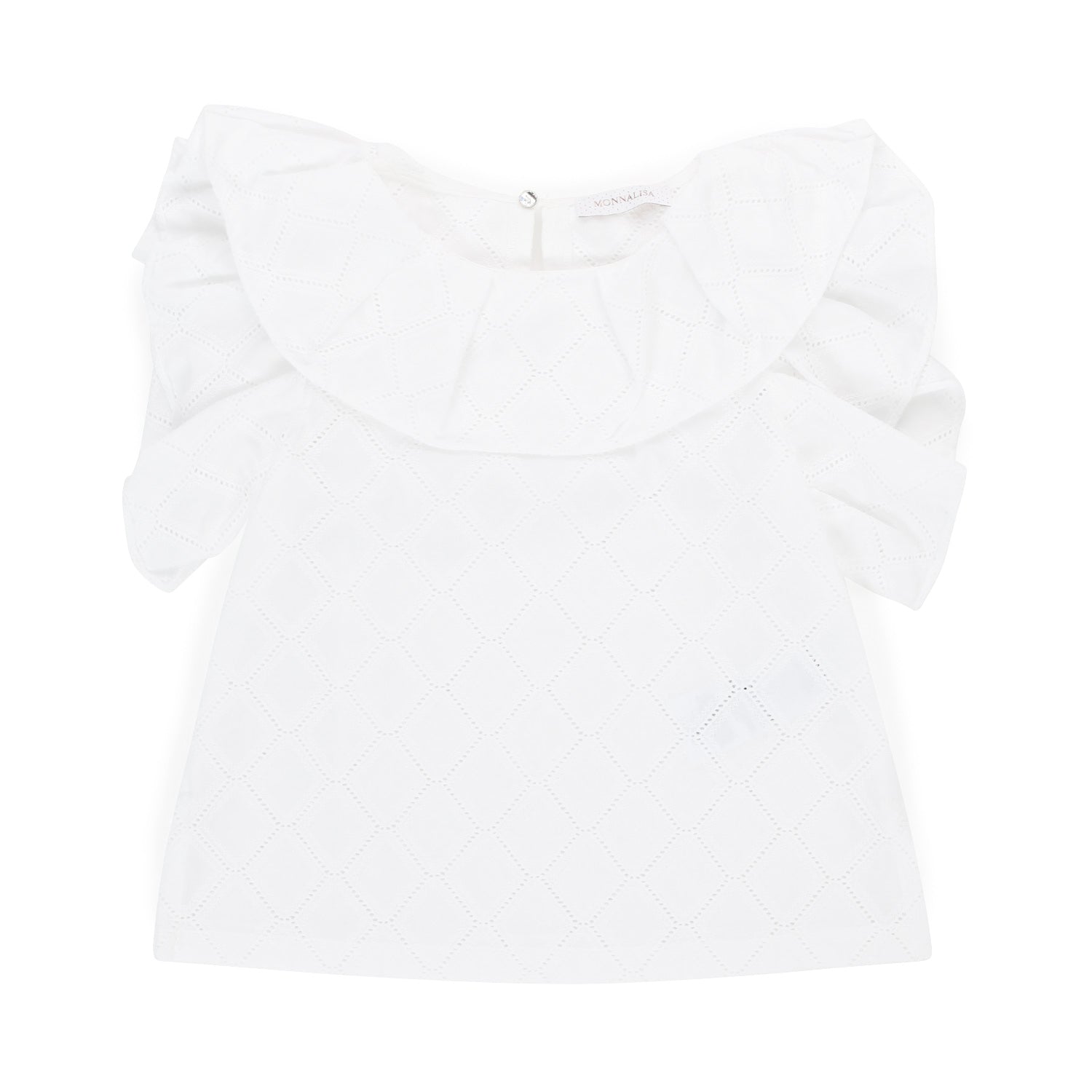 TOP A CASACCA BIANCO CON VOLANTS BAMBINA E TEEN - annameglio.com abbigliamento moda
