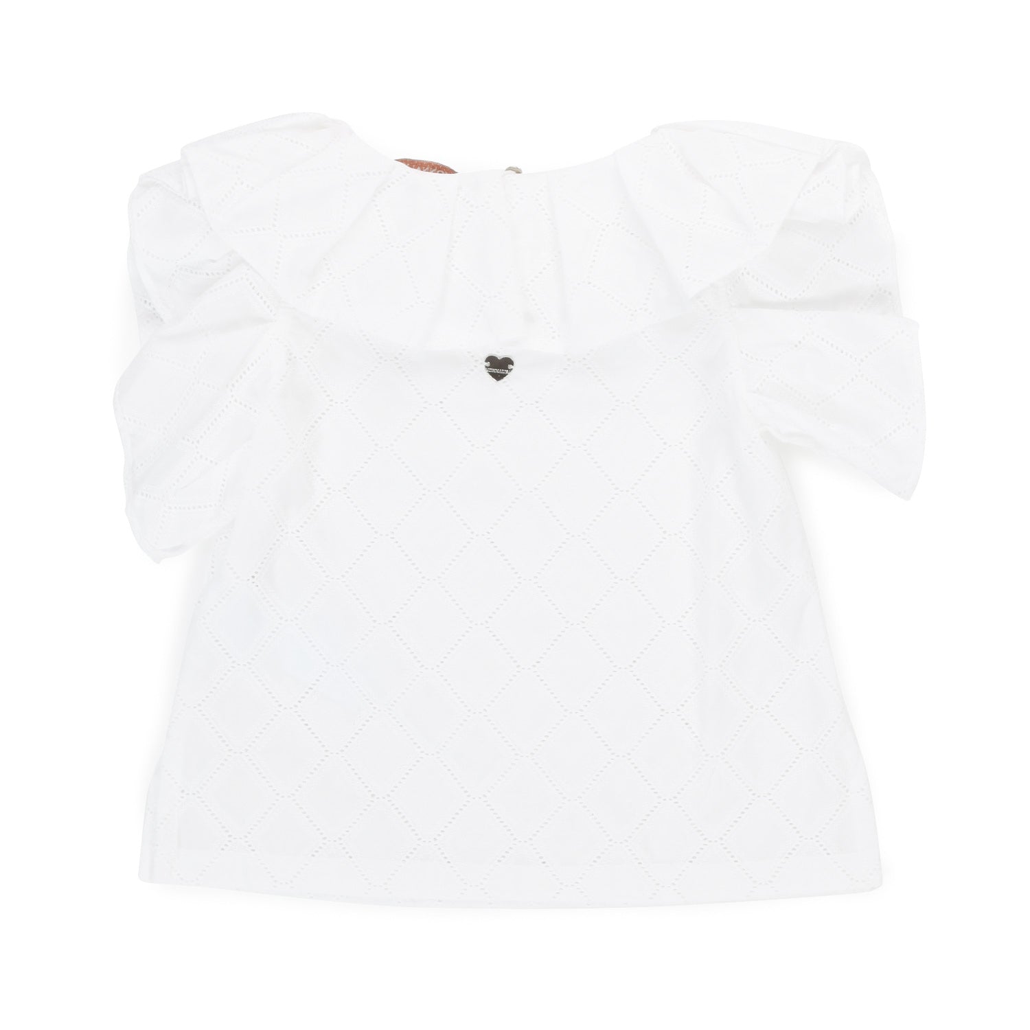 TOP A CASACCA BIANCO CON VOLANTS BAMBINA E TEEN - annameglio.com abbigliamento moda