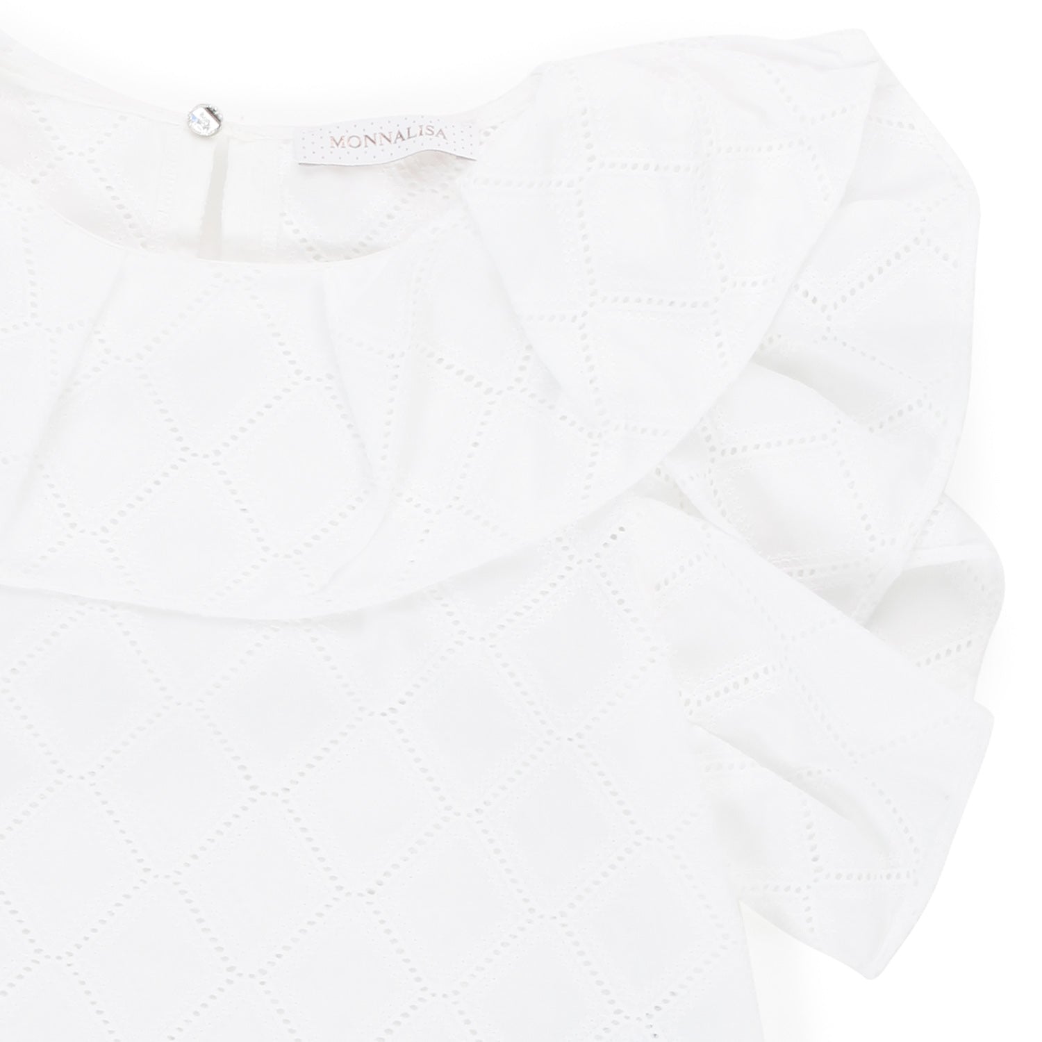 TOP A CASACCA BIANCO CON VOLANTS BAMBINA E TEEN - annameglio.com abbigliamento moda