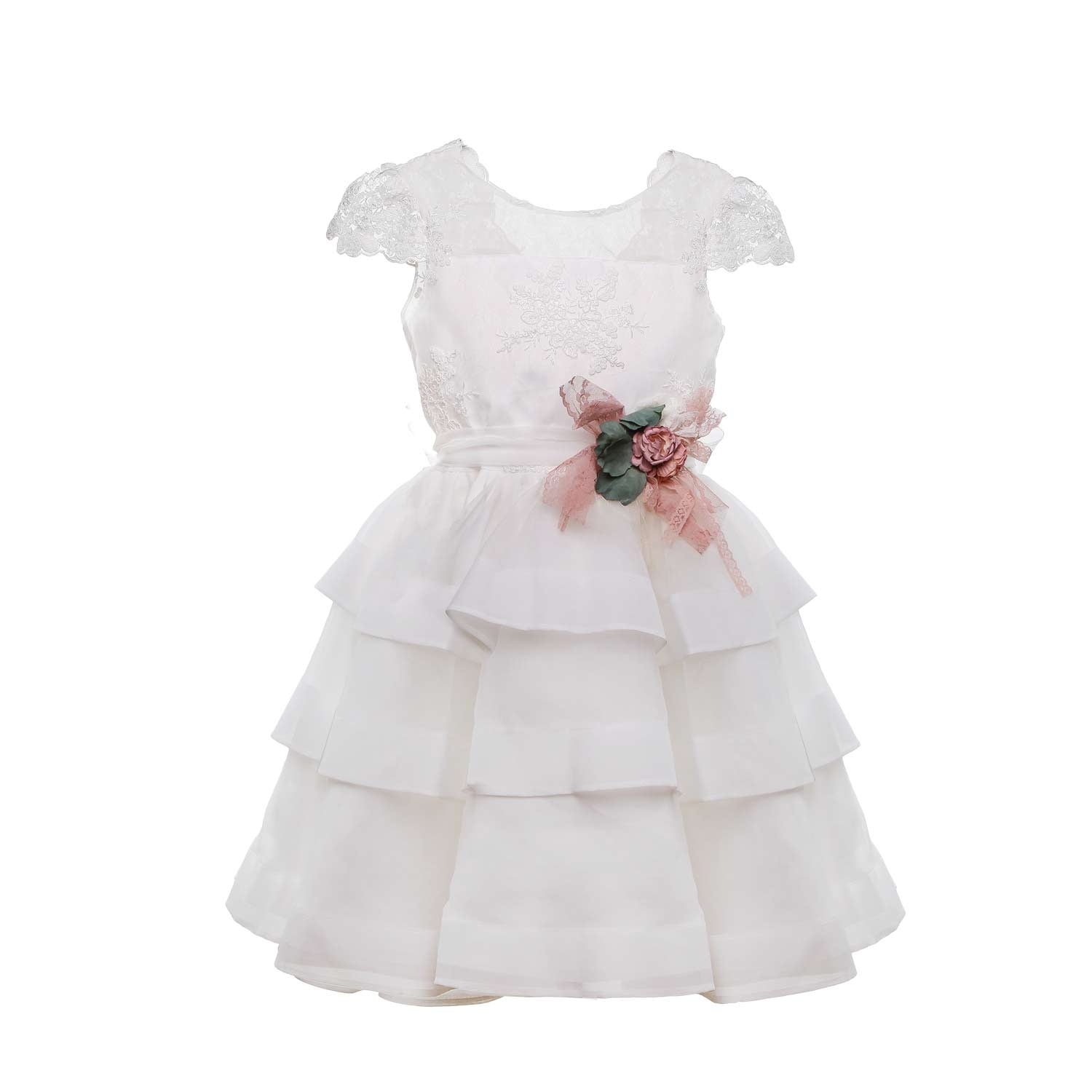 ABITO CERIMONIA BIANCO A BALZE BAMBINA E TEEN - annameglio.com abbigliamento moda