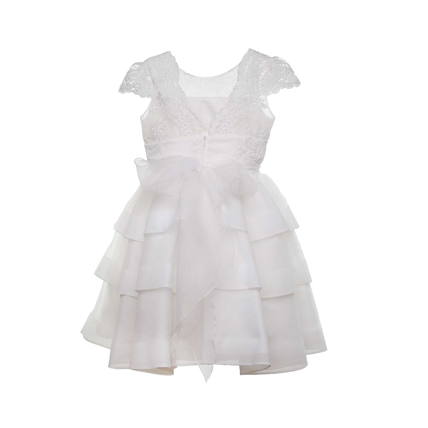 ABITO CERIMONIA BIANCO A BALZE BAMBINA E TEEN - annameglio.com abbigliamento moda