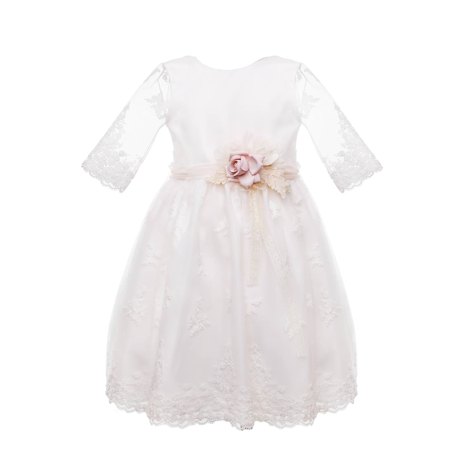 ABITO CERIMONIA BIANCO E ROSA CHIARO BAMBINA TEEN - annameglio.com abbigliamento moda