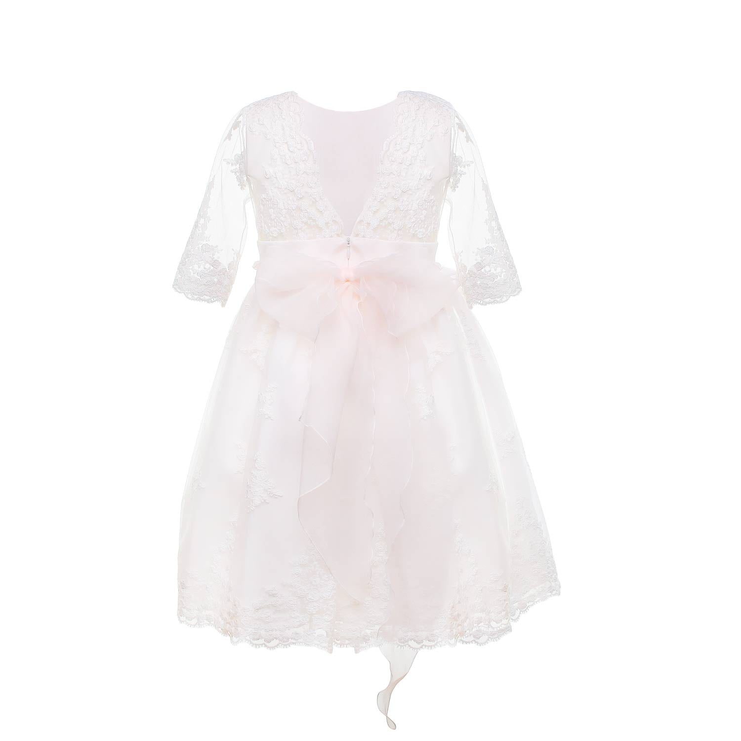 ABITO CERIMONIA BIANCO E ROSA CHIARO BAMBINA TEEN - annameglio.com abbigliamento moda
