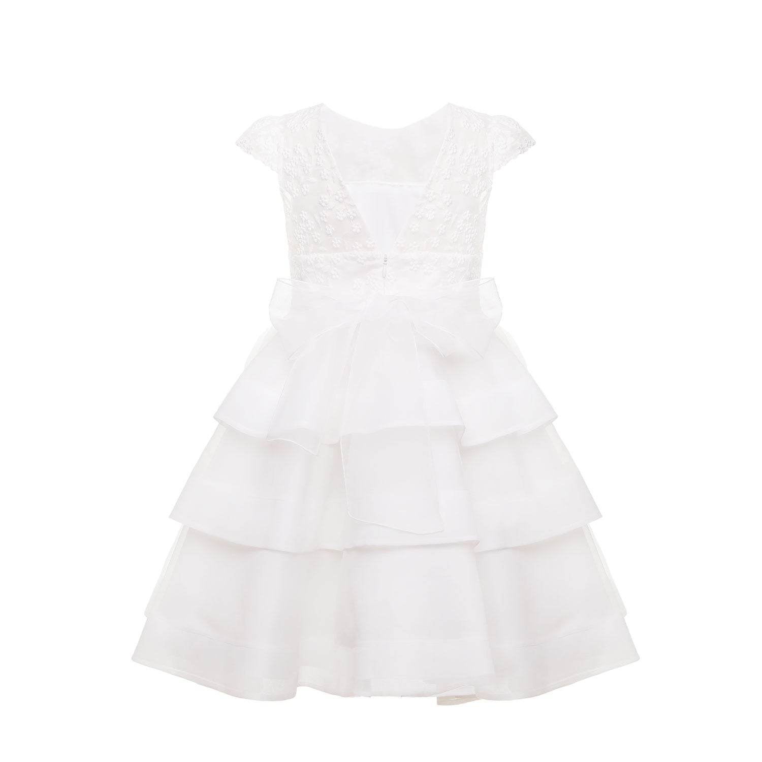 ABITO CERIMONIA BIANCO E CELESTE A BALZE TEEN - annameglio.com abbigliamento moda