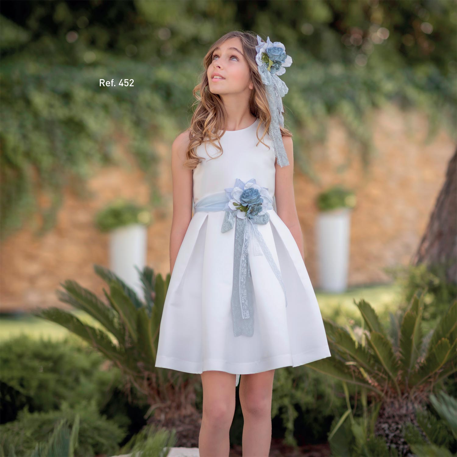 ABITO CERIMONIA BIANCO E CELESTE BAMBINA E TEEN - annameglio.com abbigliamento moda