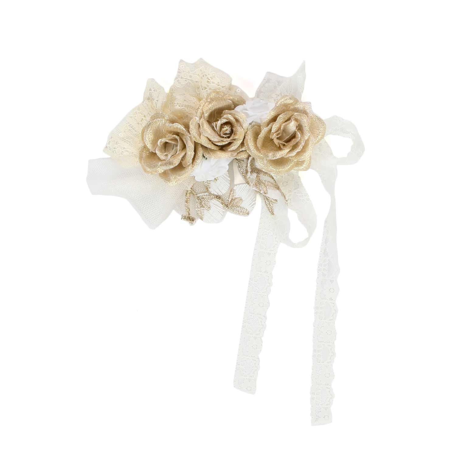 FERMAGLIO DA CERIMONIA CON FIORI DORATI - annameglio.com abbigliamento moda