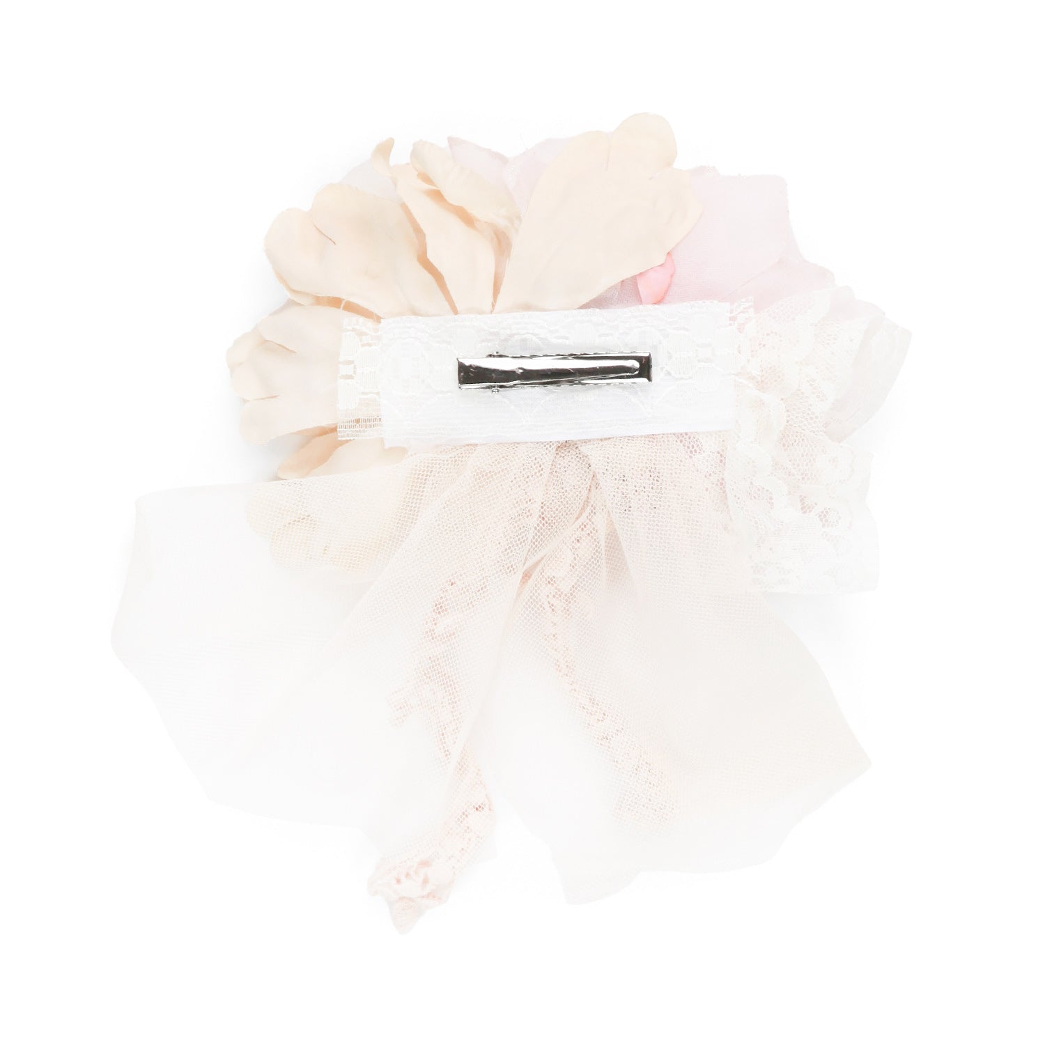 FERMAGLIO FLOREALE DA CERIMONIA BEIGE E ROSA - annameglio.com abbigliamento moda