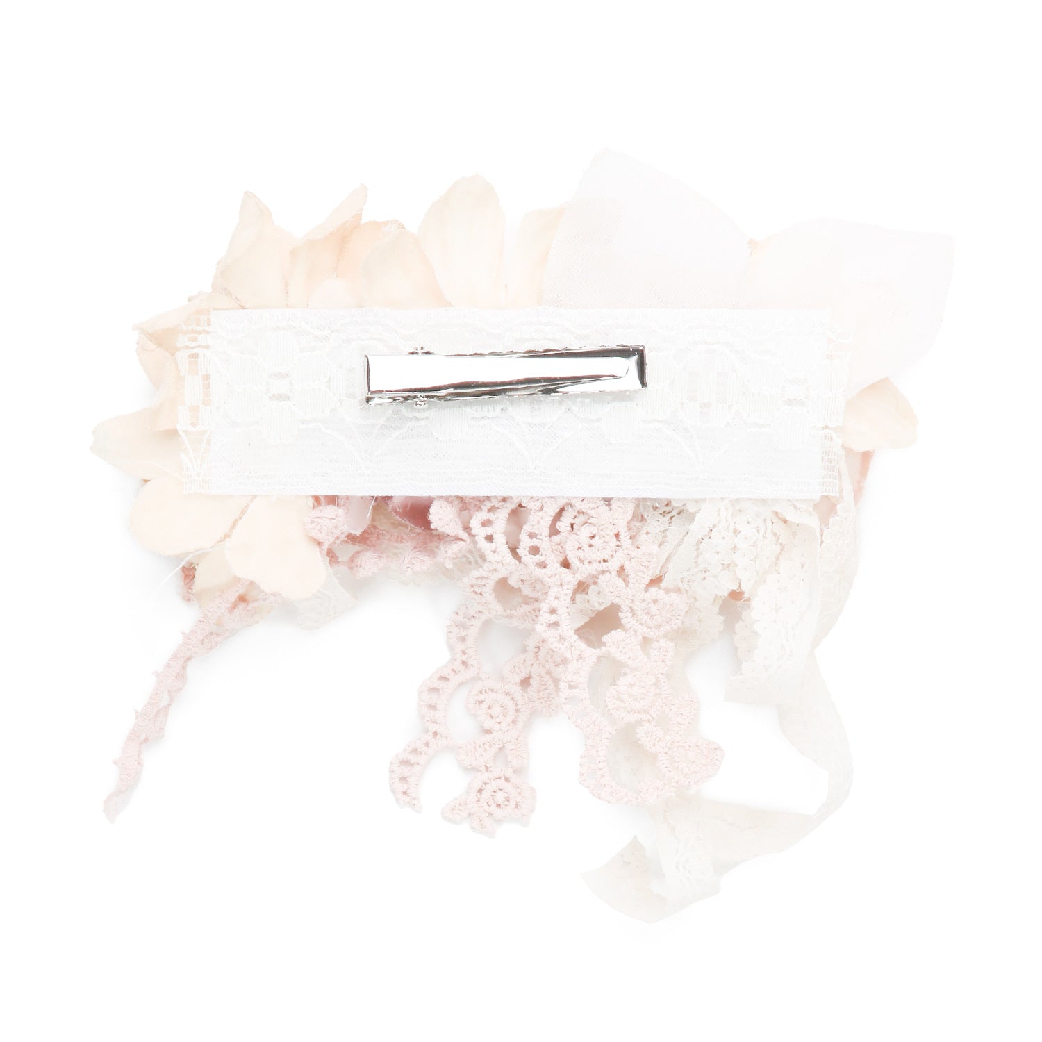 FERMAGLIO DA CERIMONIA CON FIORI ROSA E BEIGE - annameglio.com abbigliamento moda