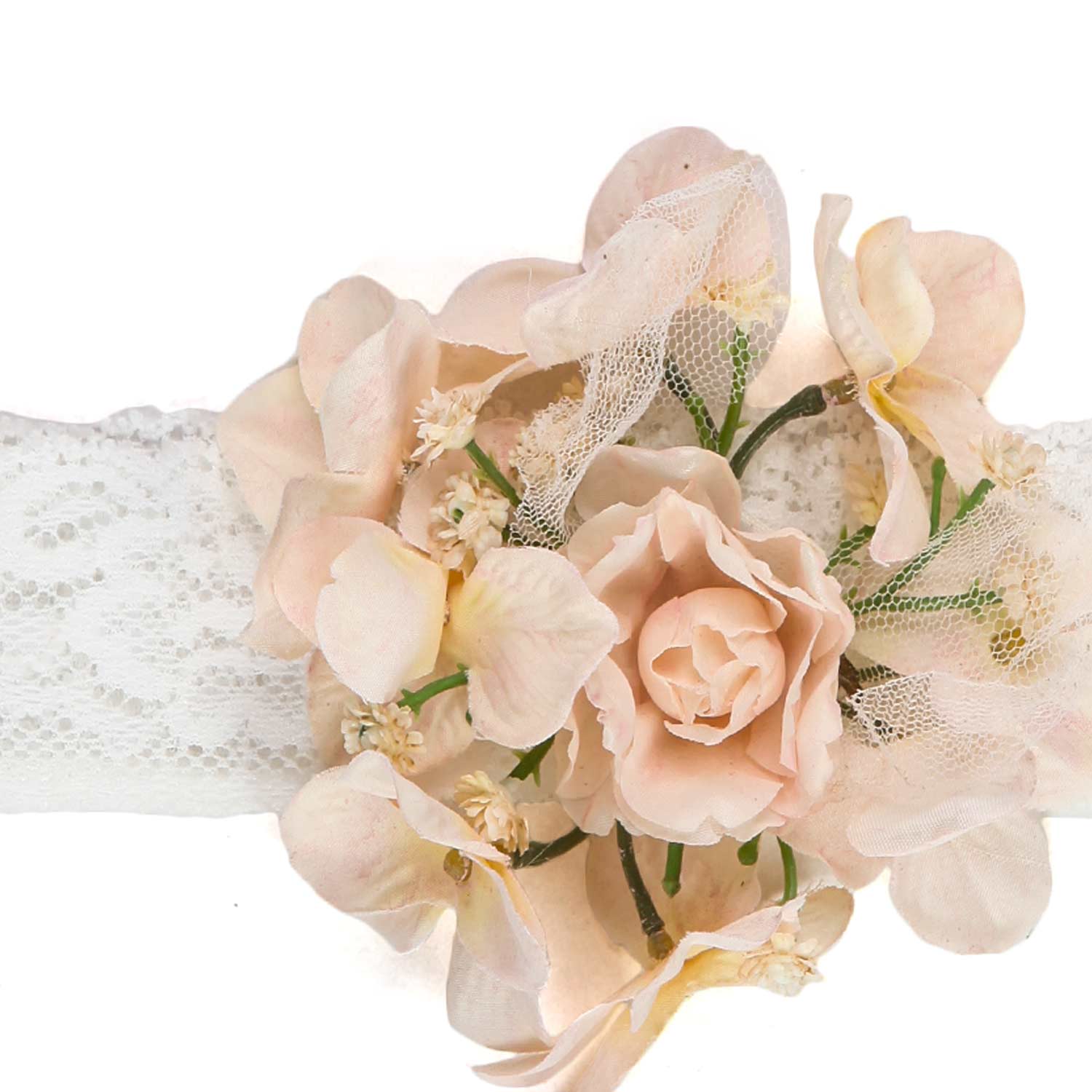 FASCIA CAPELLI FLOREALE ROSA ANTICO NEONATA - annameglio.com abbigliamento moda