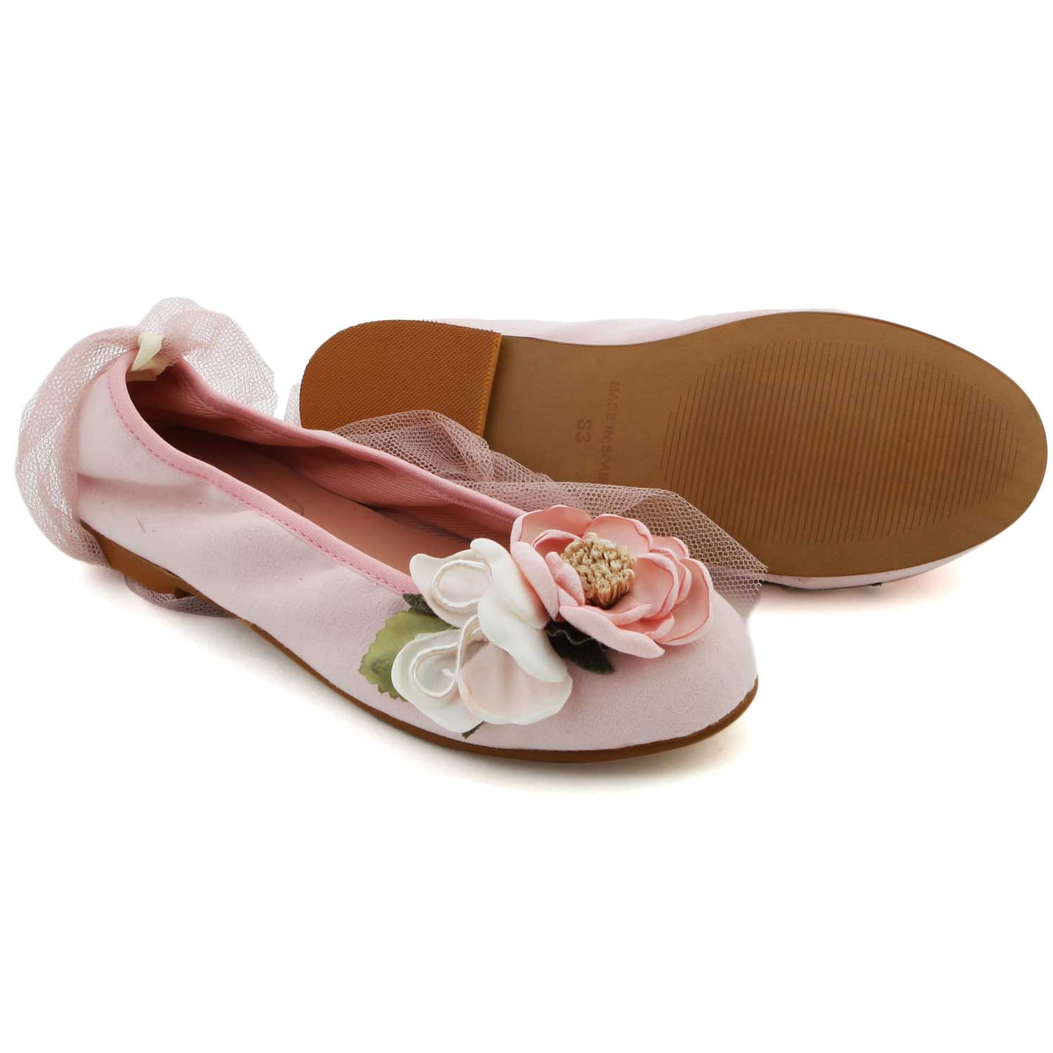 BALLERINE ROSA CHIARO CON FIORI BAMBINA E TEEN - annameglio.com abbigliamento moda