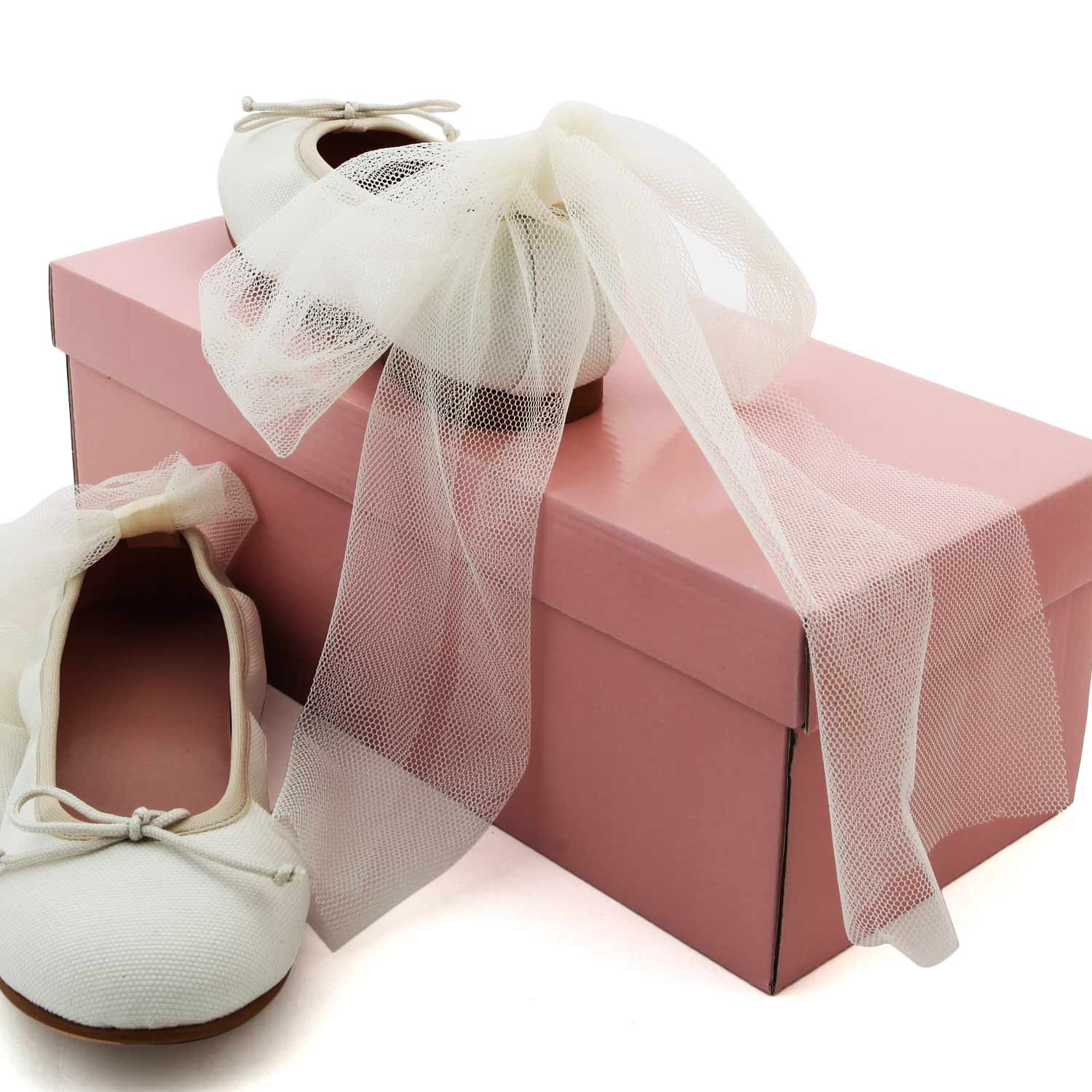 BALLERINE BIANCHE CON TULLE BAMBINA E TEEN - annameglio.com abbigliamento moda